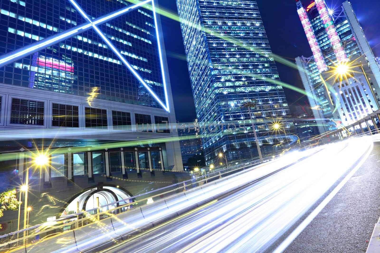 traffic in city at night