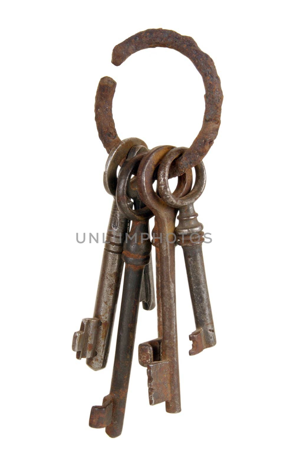 Ancient keys on a ring. Once they could open different locks