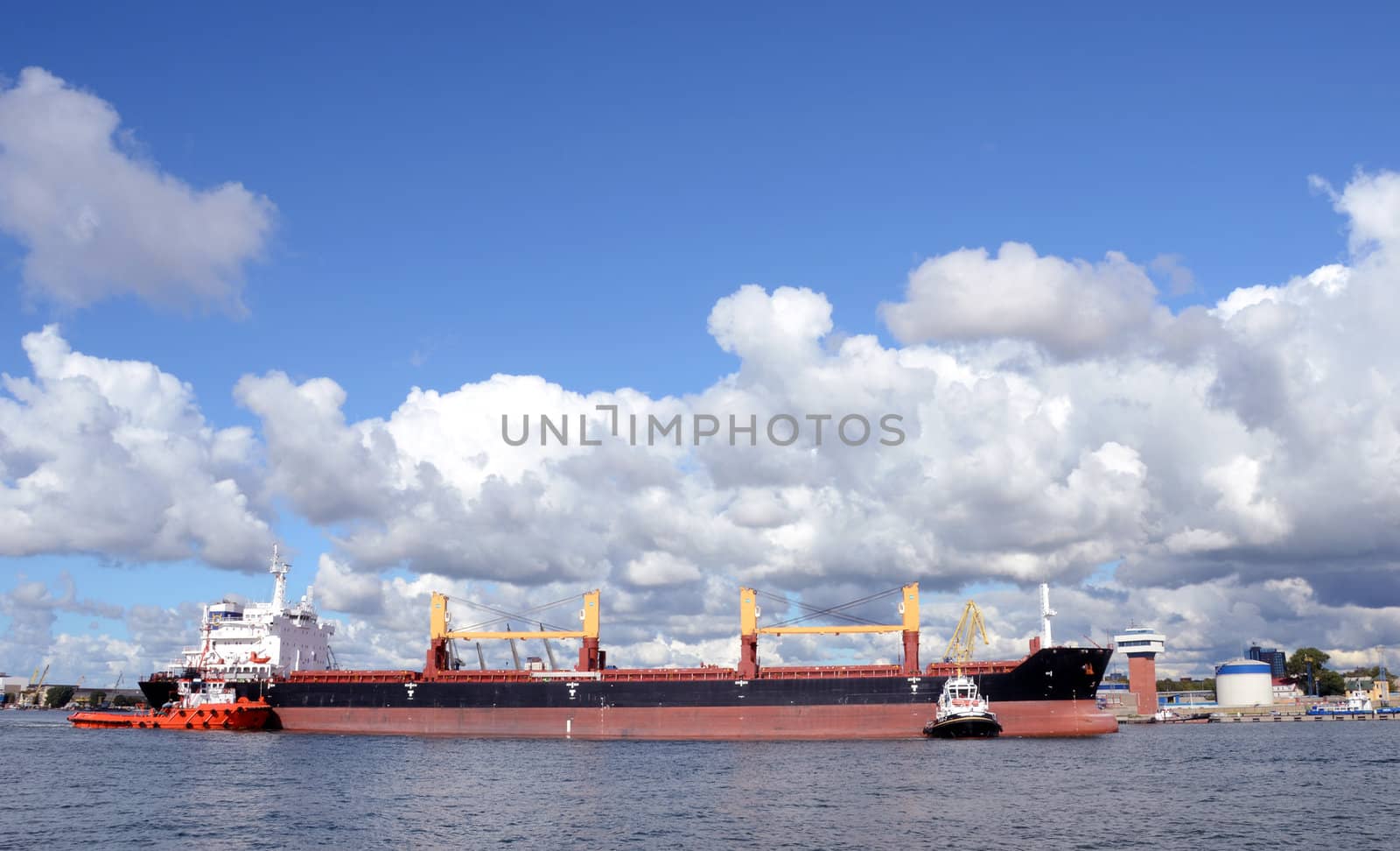 Ships in the Baltic sea port  Klaipeda, Lithuania