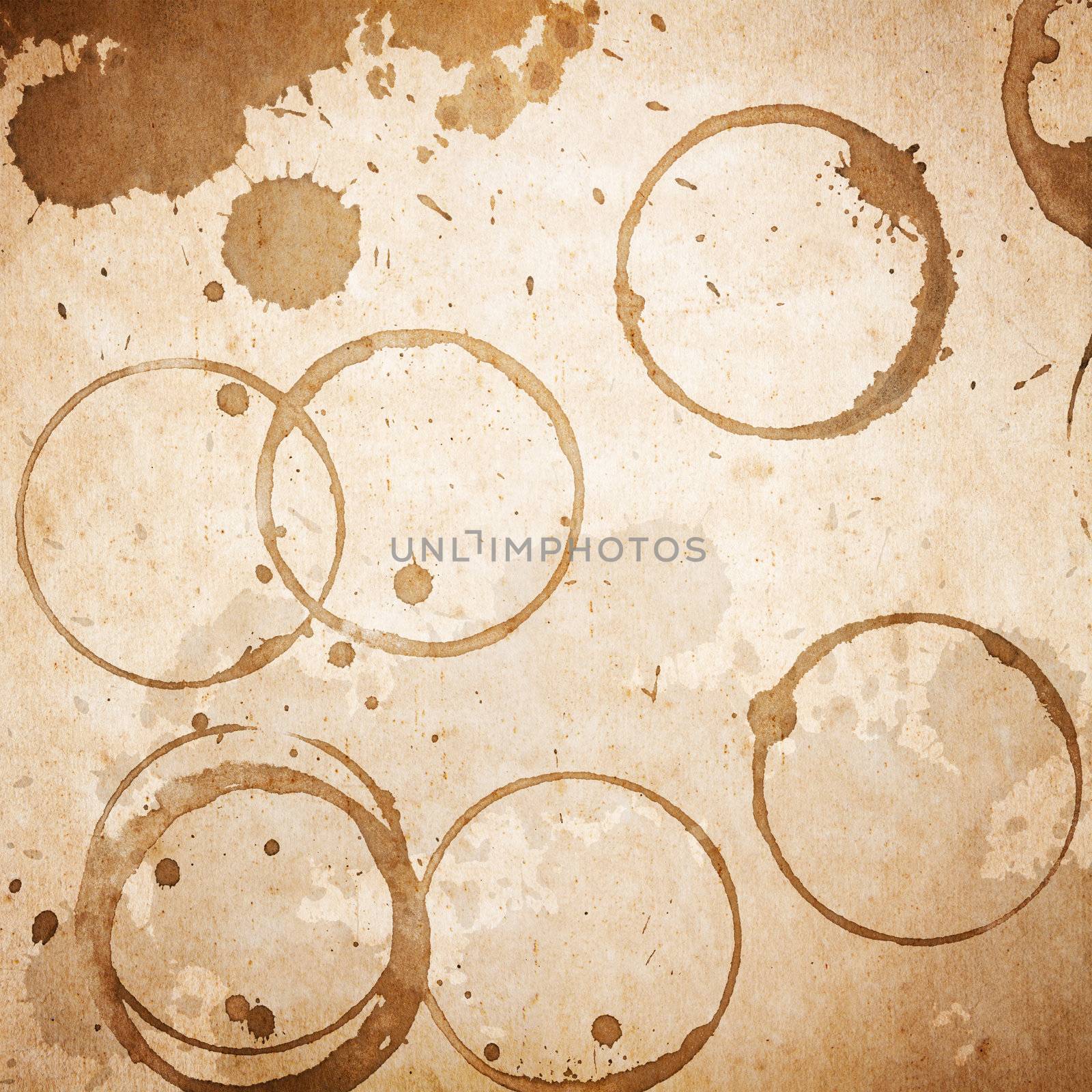 old paper with drops of coffee by anelina