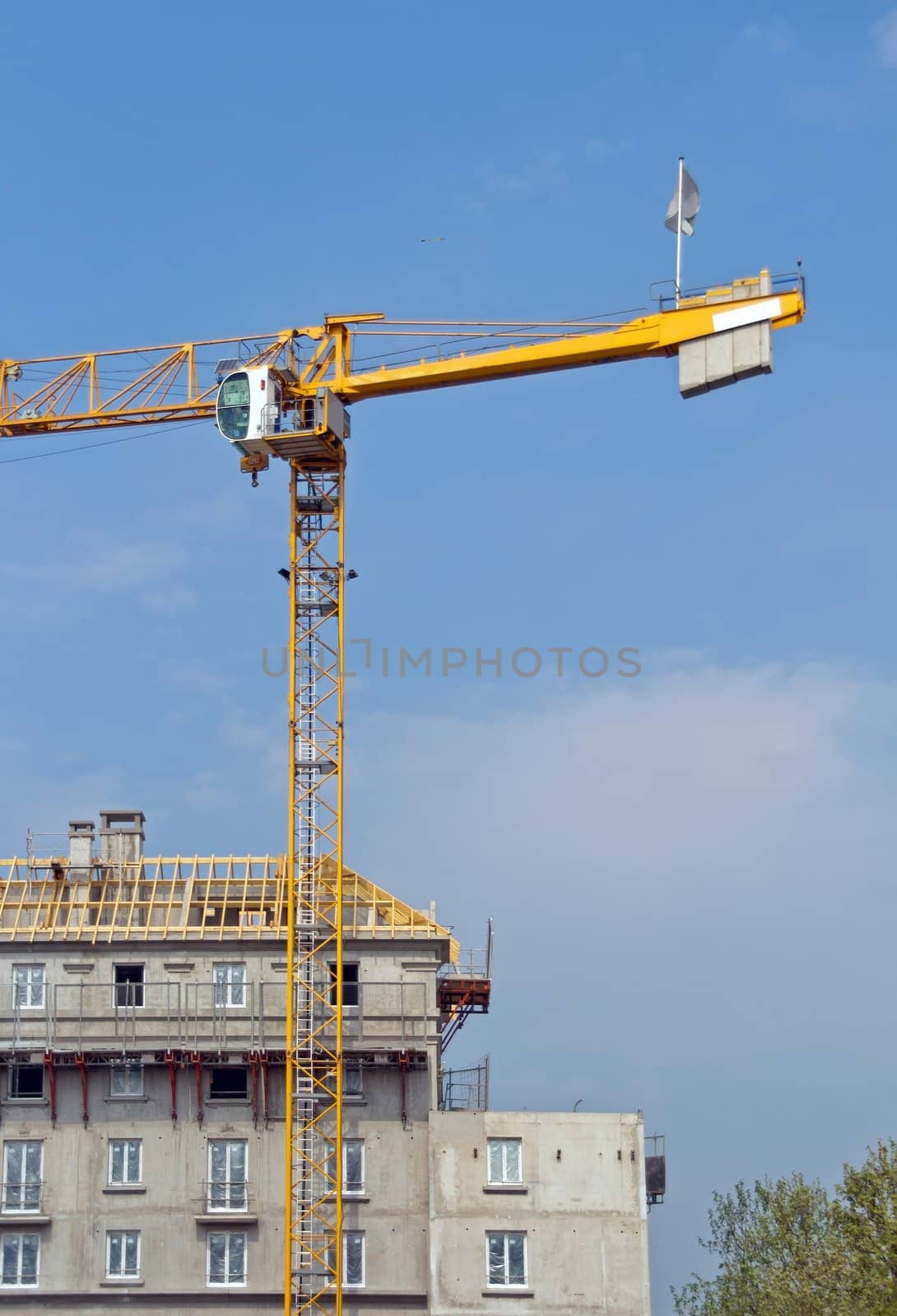 building in construction and crane (France Europe)