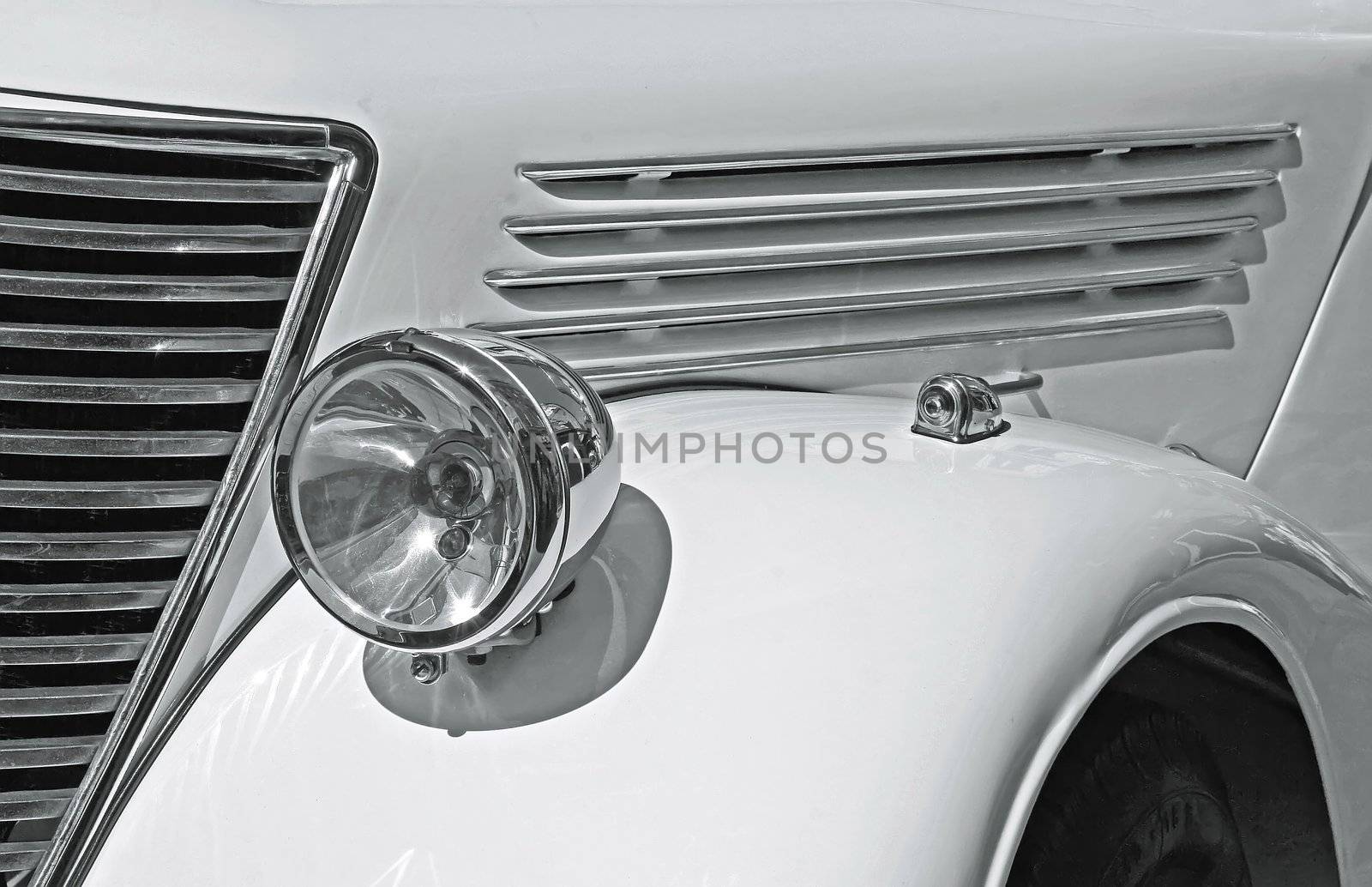 headlight and fender retro car collection