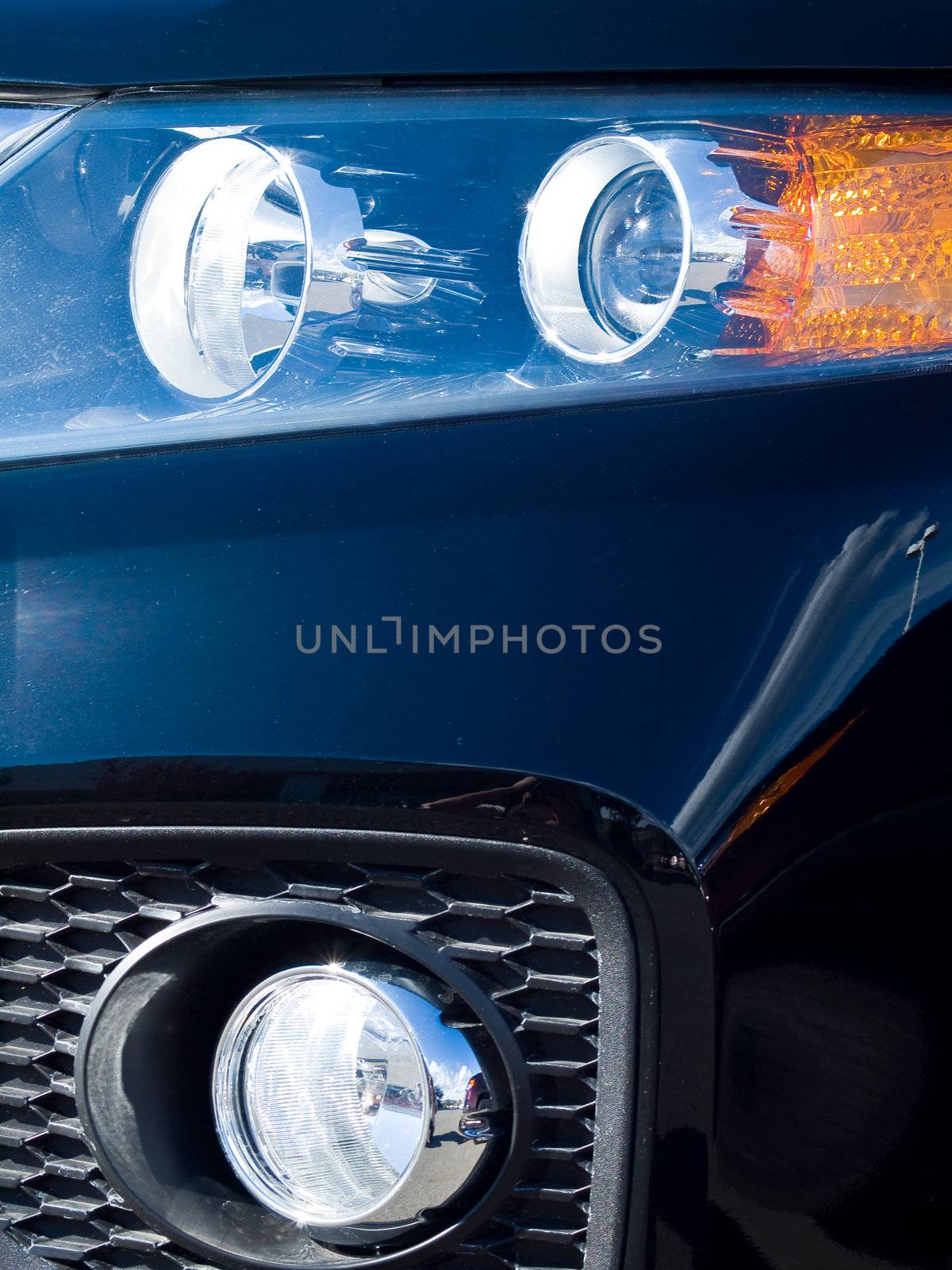 Close Up of a New Car Headlight