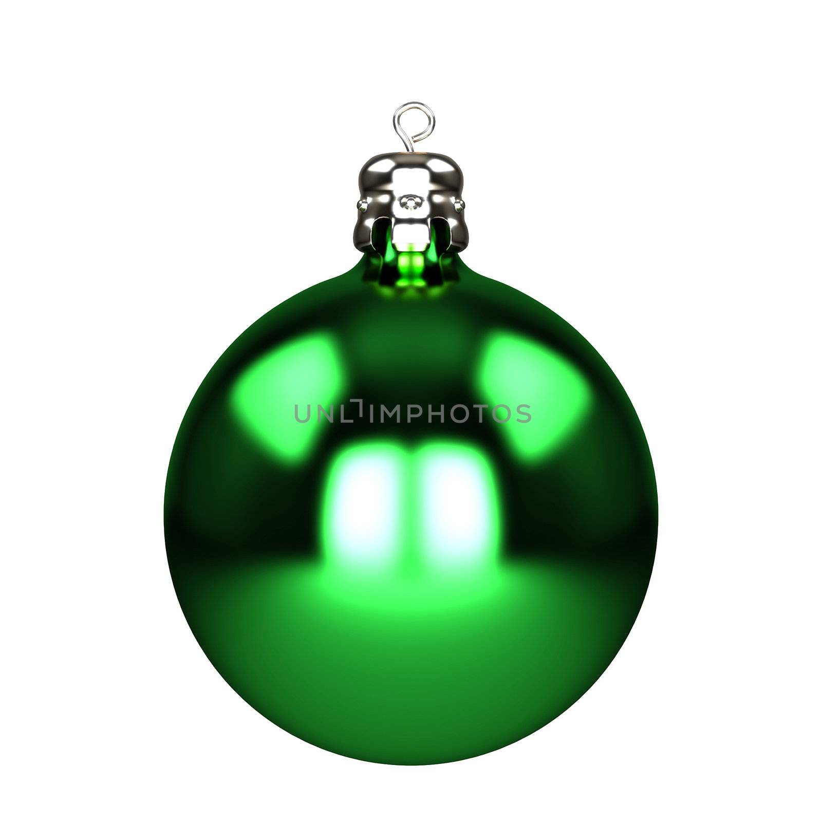 Green christmas decorations isolated on white by Shevlad