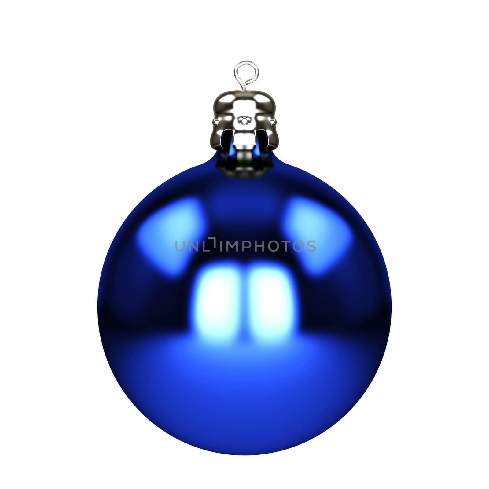 Blue christmas decorations isolated on white by Shevlad