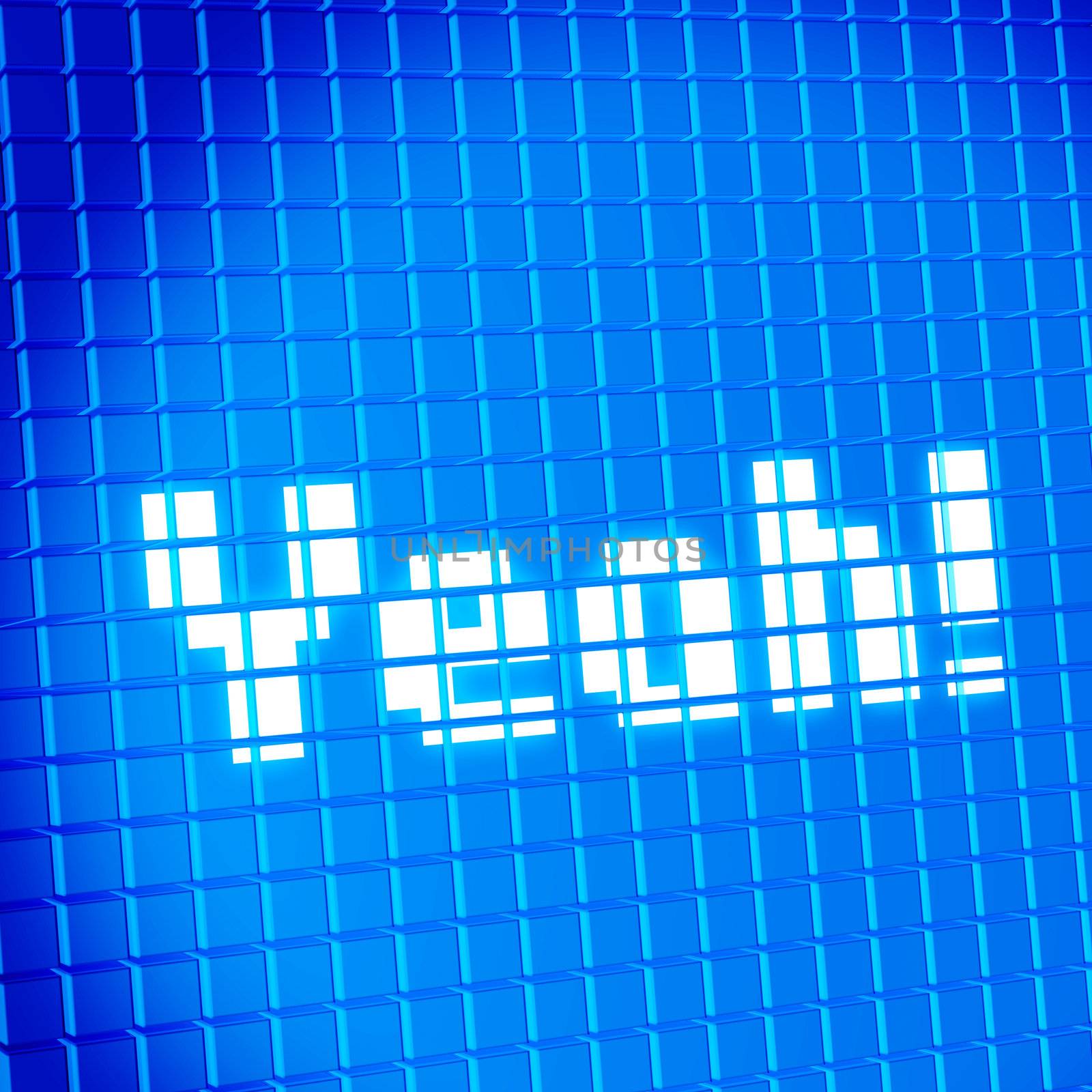 Pixel mesh lcd screen with Yeah by nikitabuida