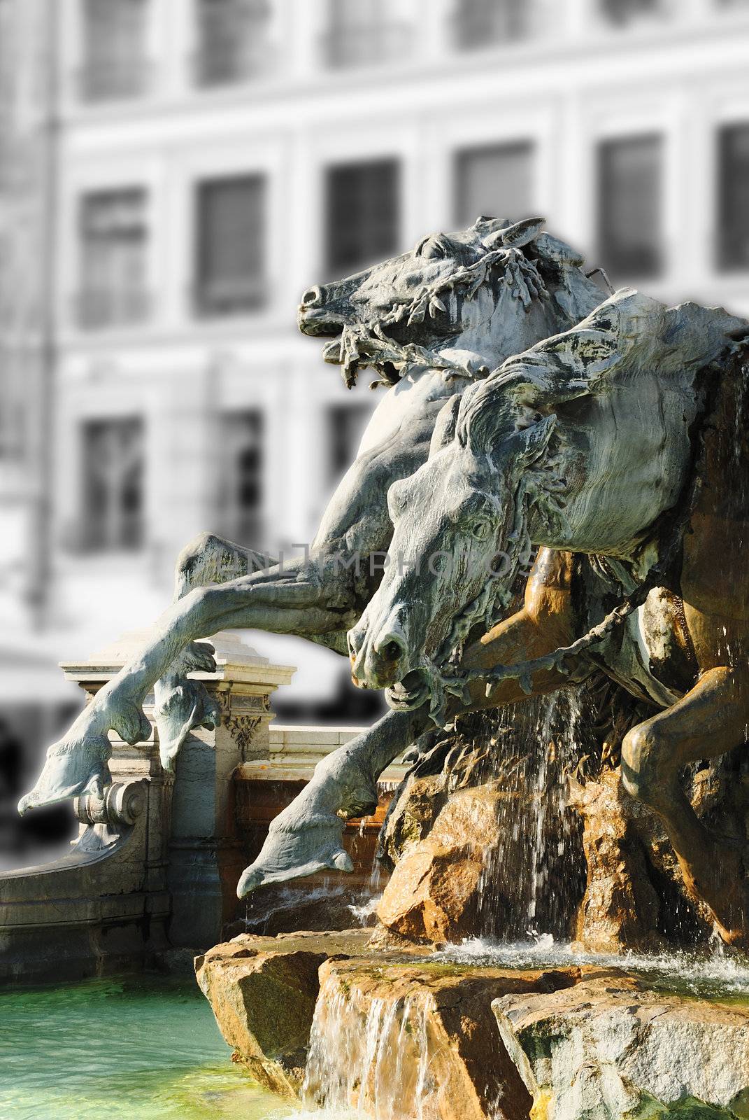 Frozen fountain in Lyon (france) by ventdusud