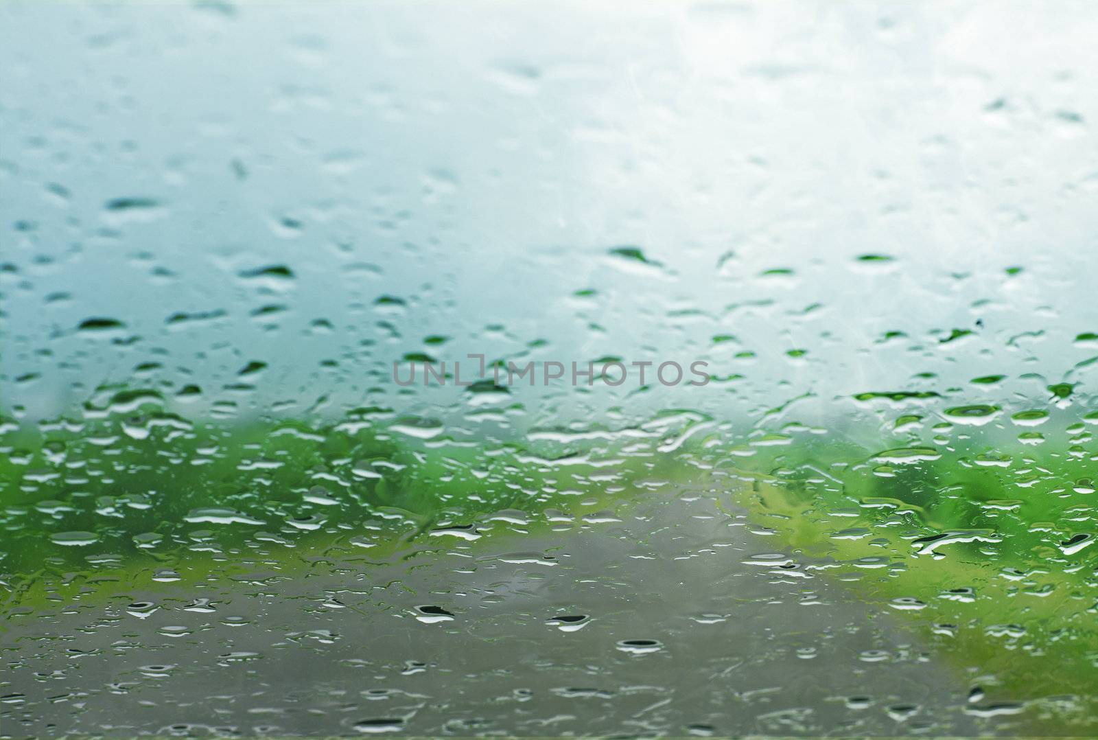 Water drops on a car window