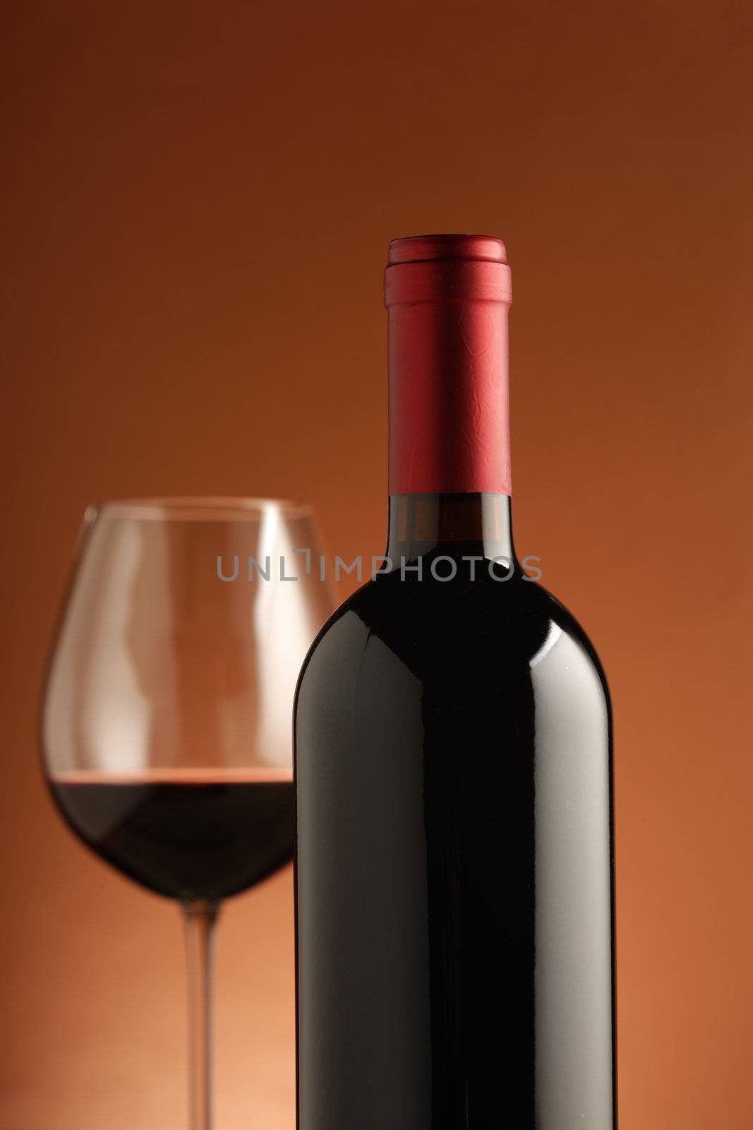 red wine bottle and glass