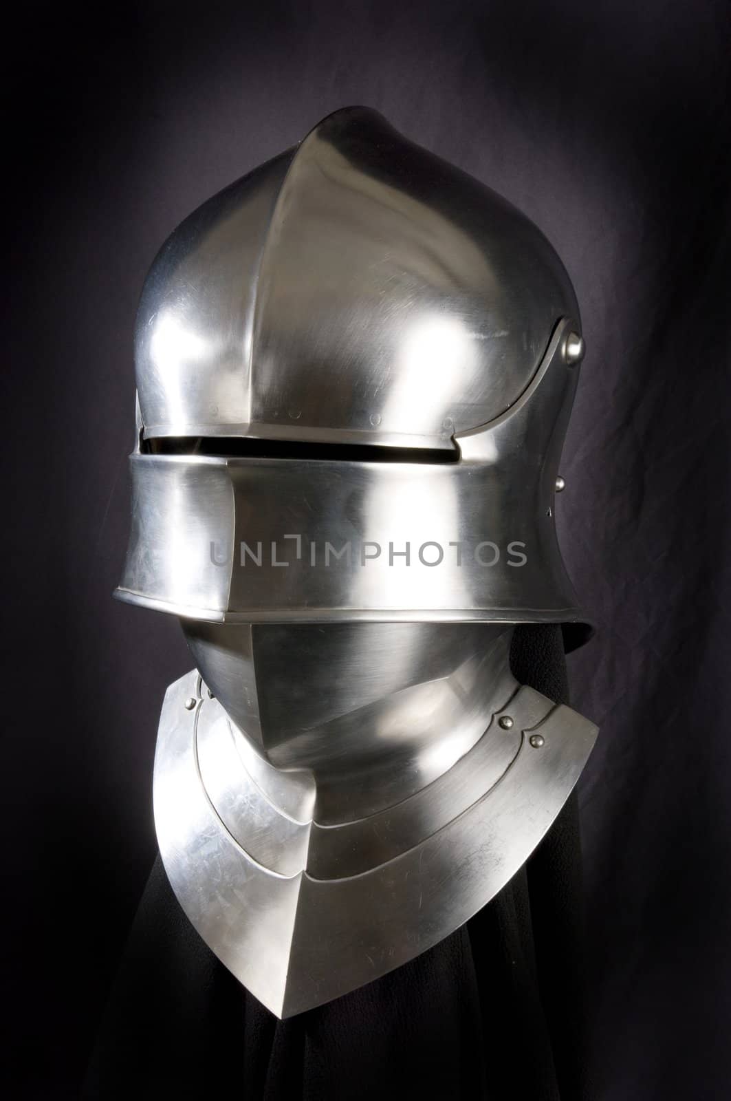 Armour of the medieval knight. Metal protection of the soldier against the weapon of the opponent