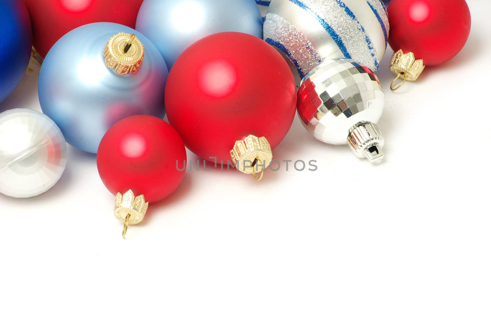 Christmas balls isolated on the white background