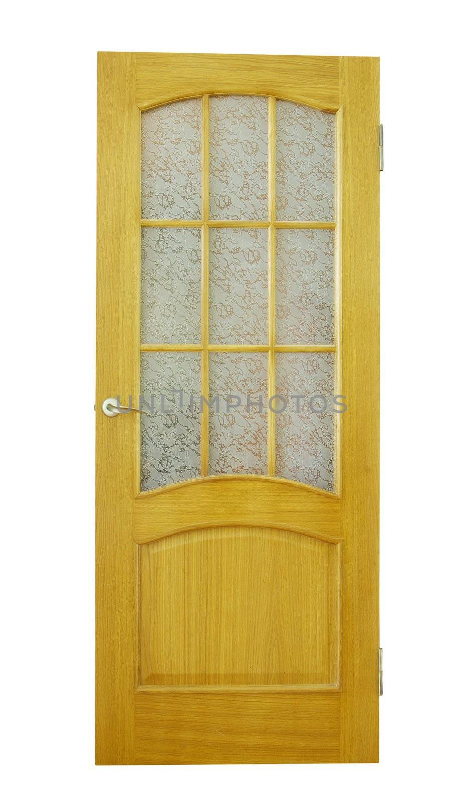 wooden door isolated on white