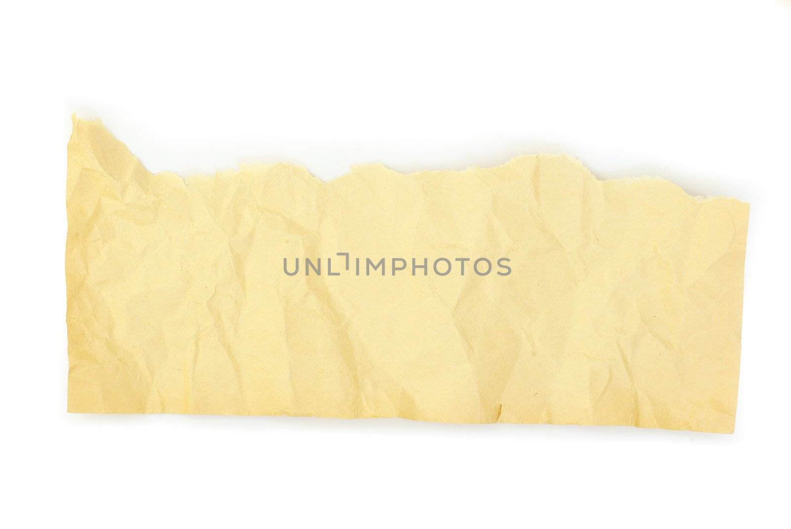 old note paper isolated on white background
