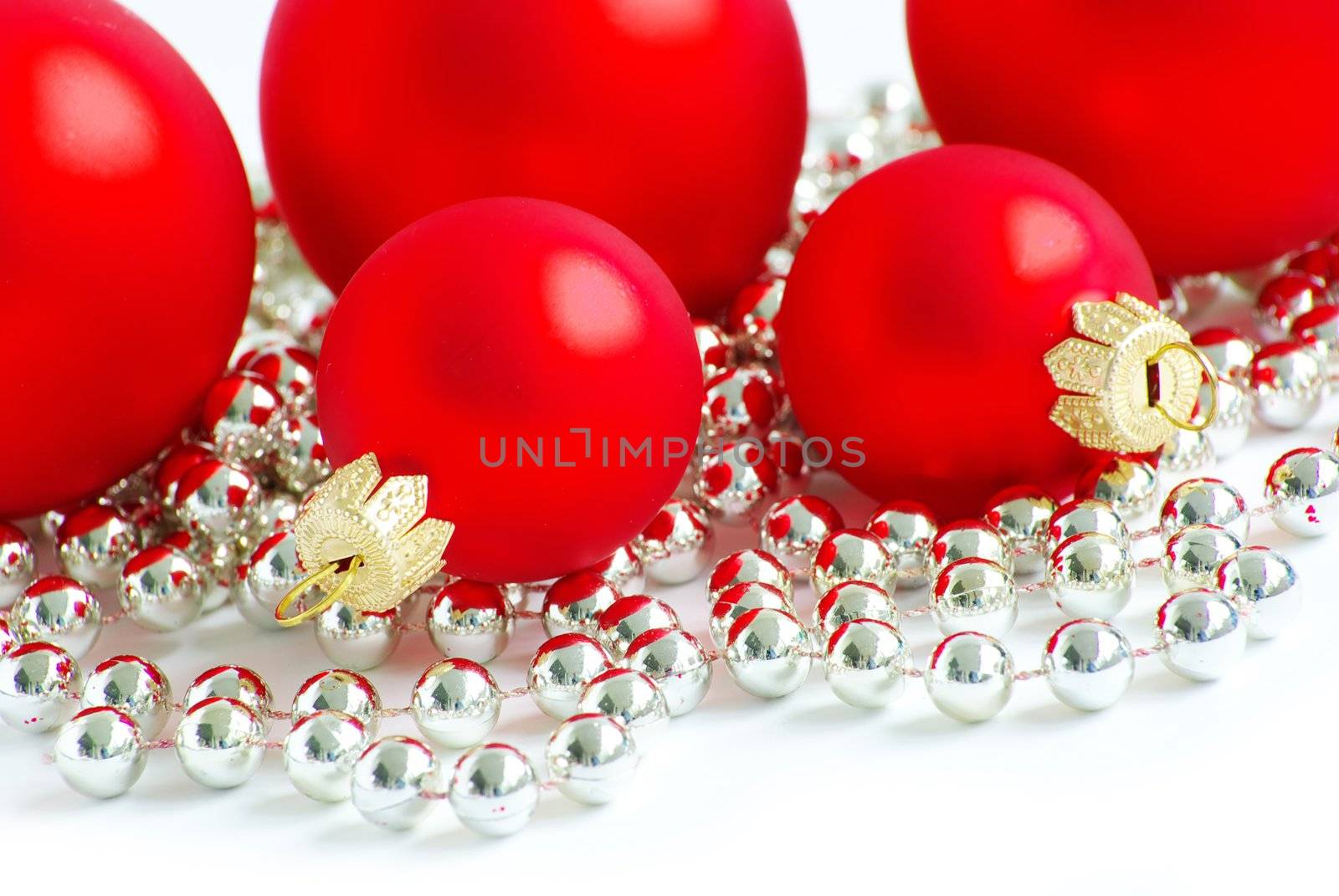 christmas balls isolated on the white background