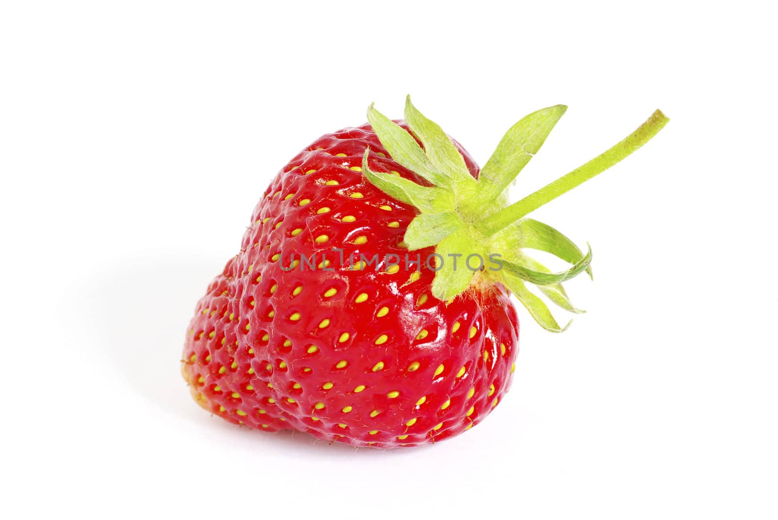 The fresh strawberry isolated on white background