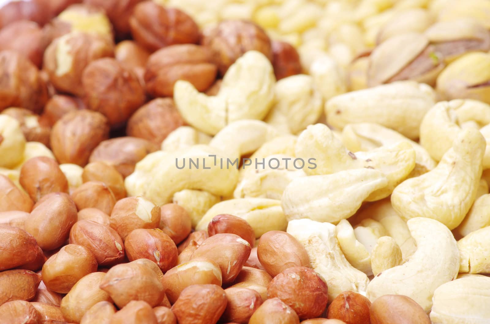 mixed nuts on a background