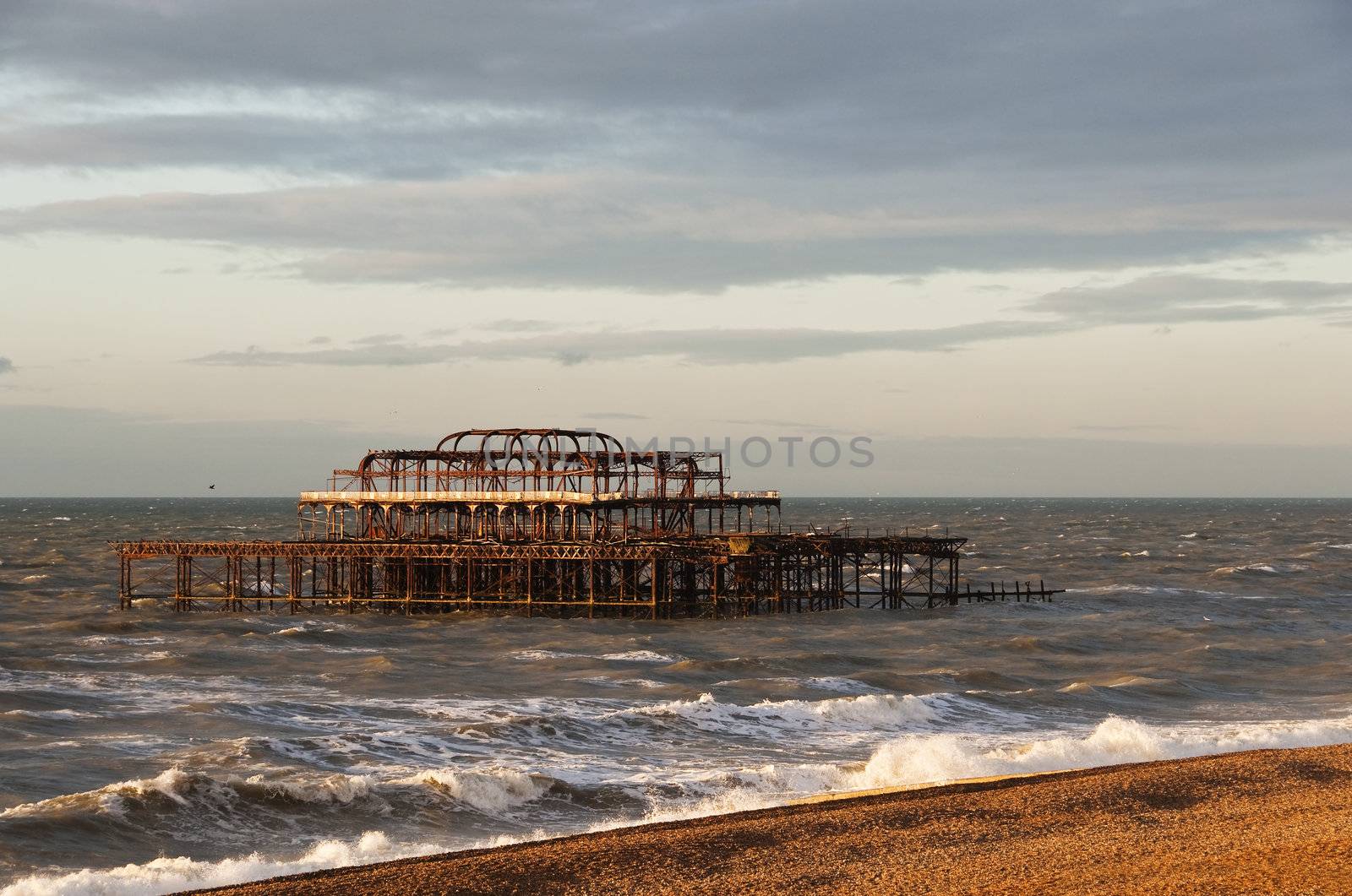 The West Pier by a winter morning, Brighton, England, UK