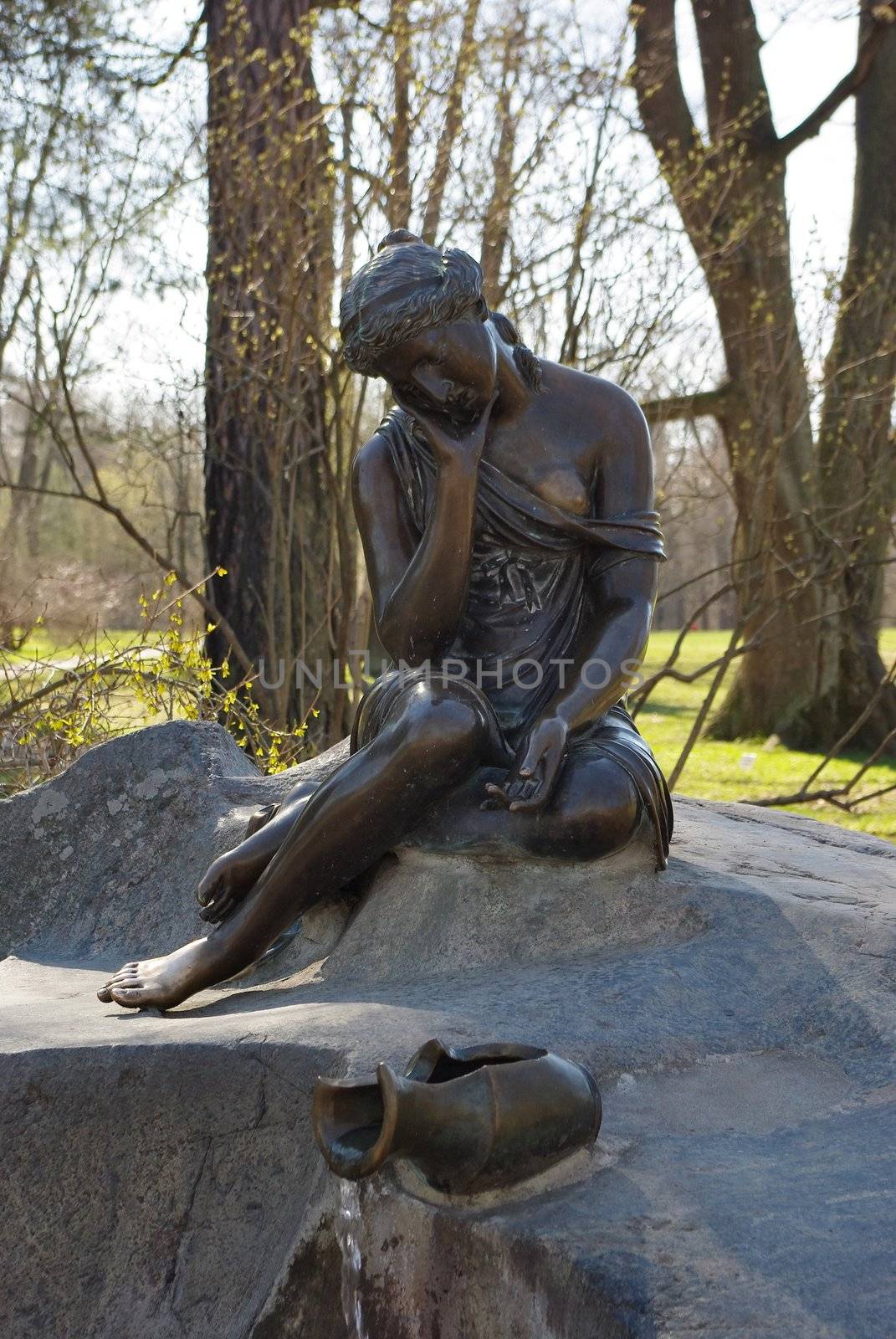 Statue of maid with brocken jar in the park Tsarskoye Selo, Russia