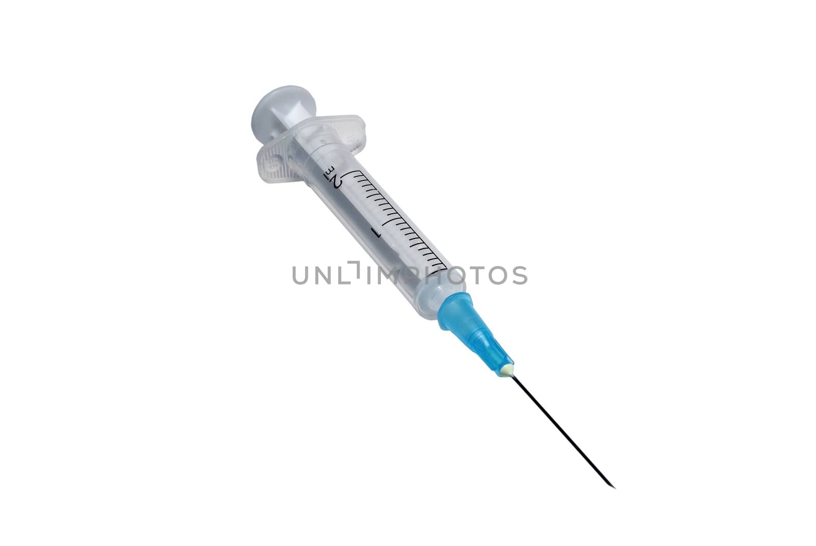 Ready to use syringe isolated on white. Clipping path. by borodaev