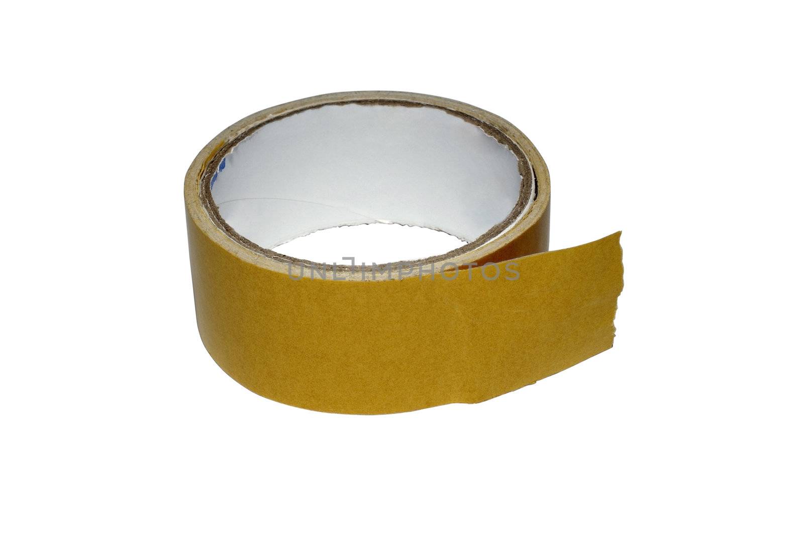 Double sided sticky tape isolated on white background. by borodaev