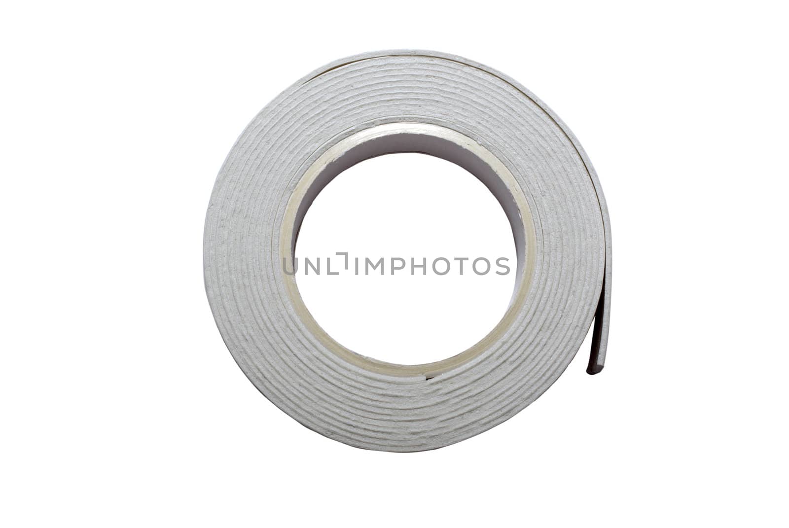 Double sided sticky tape reel isolated on white background. by borodaev