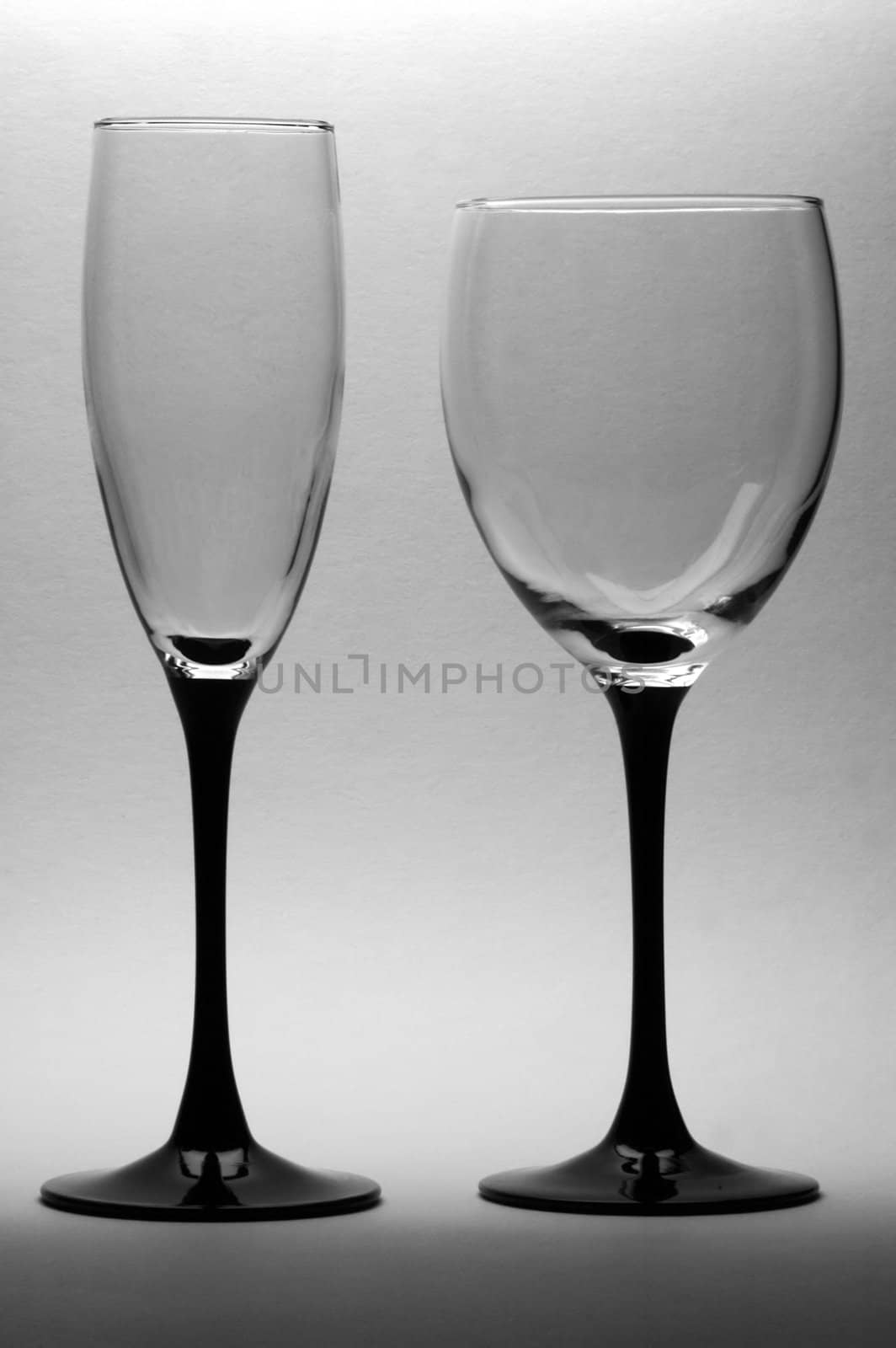 Empty glasses.