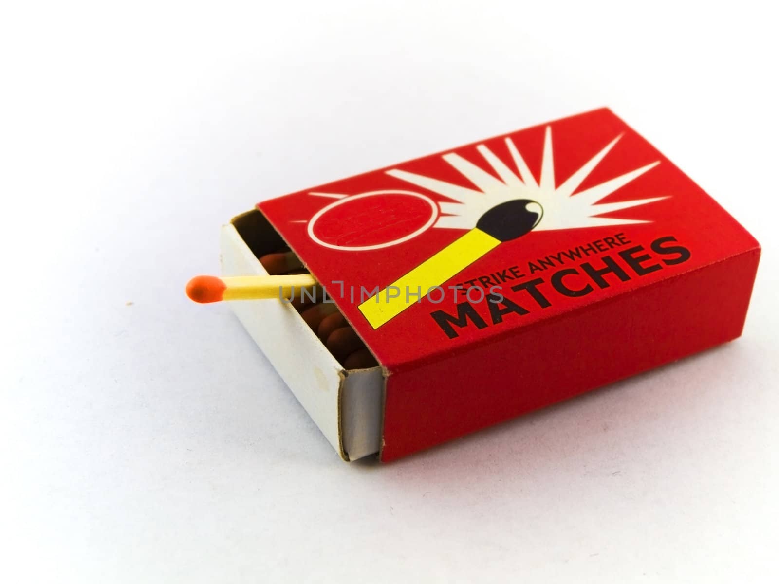 Matches and Matchbox on White Background by bobbigmac