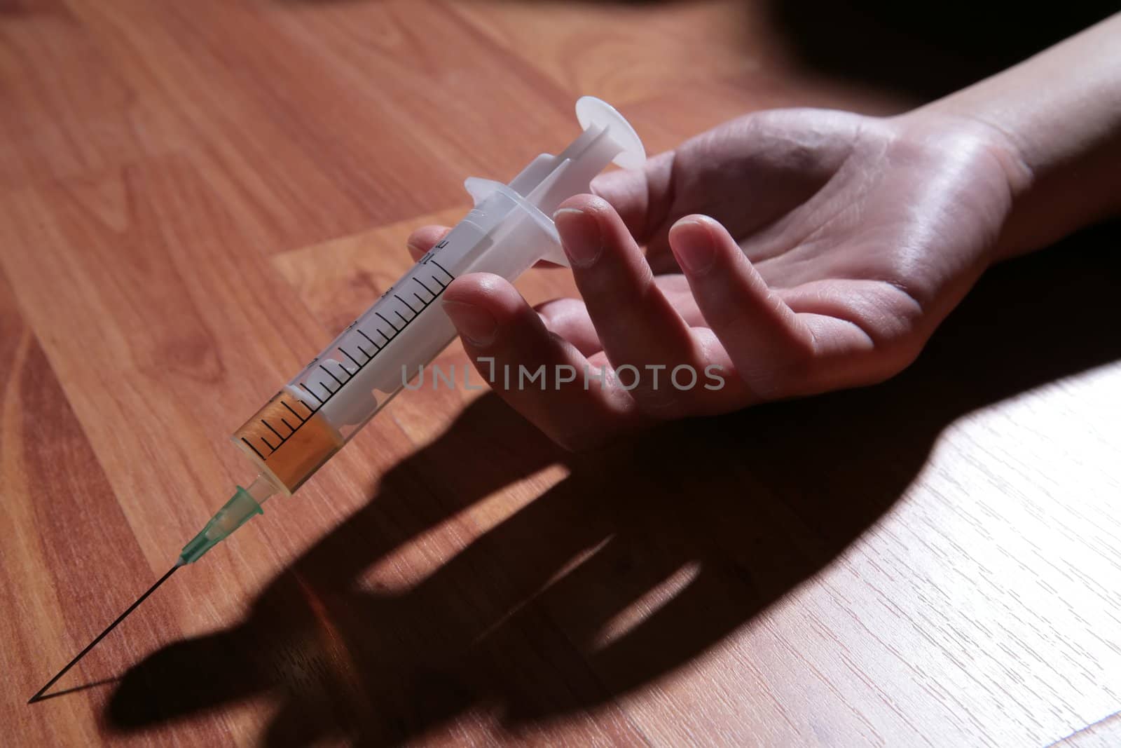 hand and syringe by Astroid