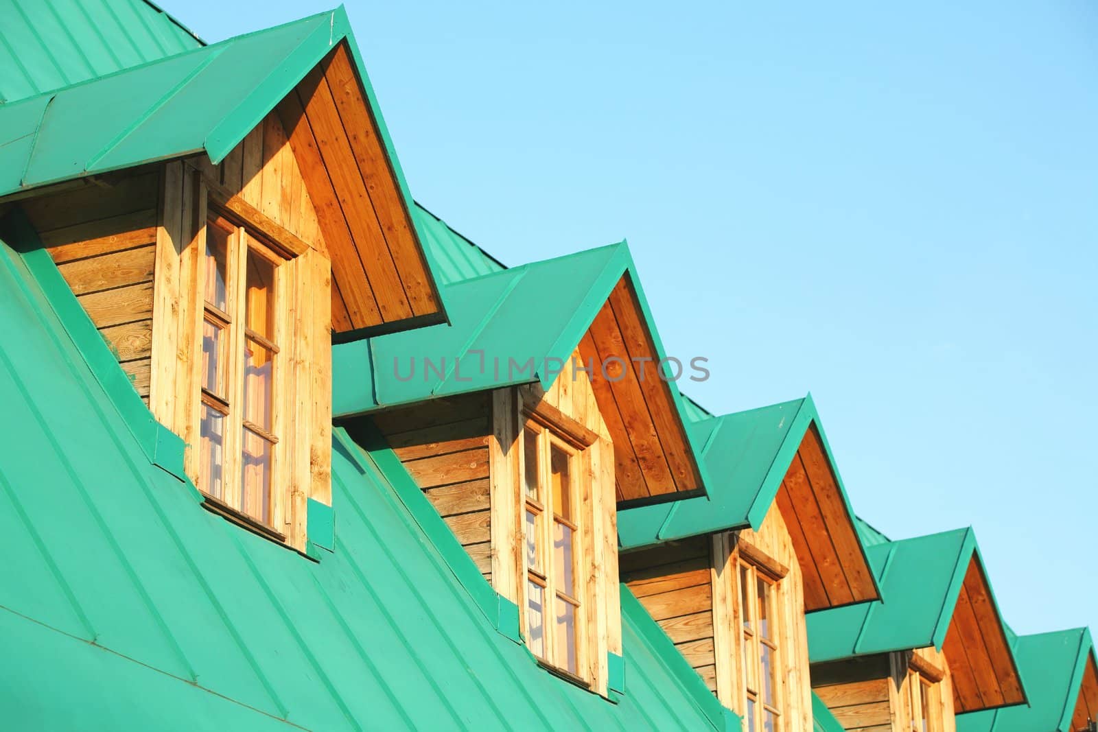 Architecture, Fragment of Green Mansard of Building