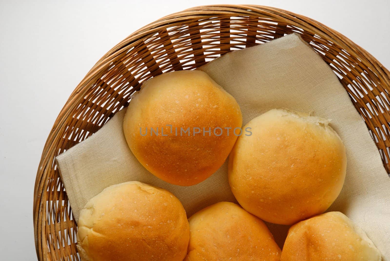Bread rolls in basket by Laborer