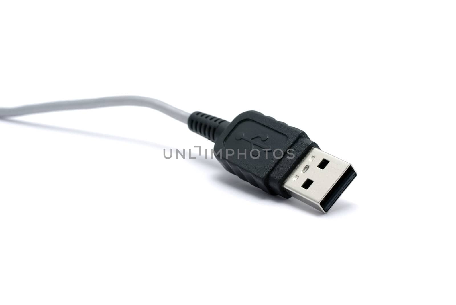 USB connector with shadow isolated on white background. by borodaev