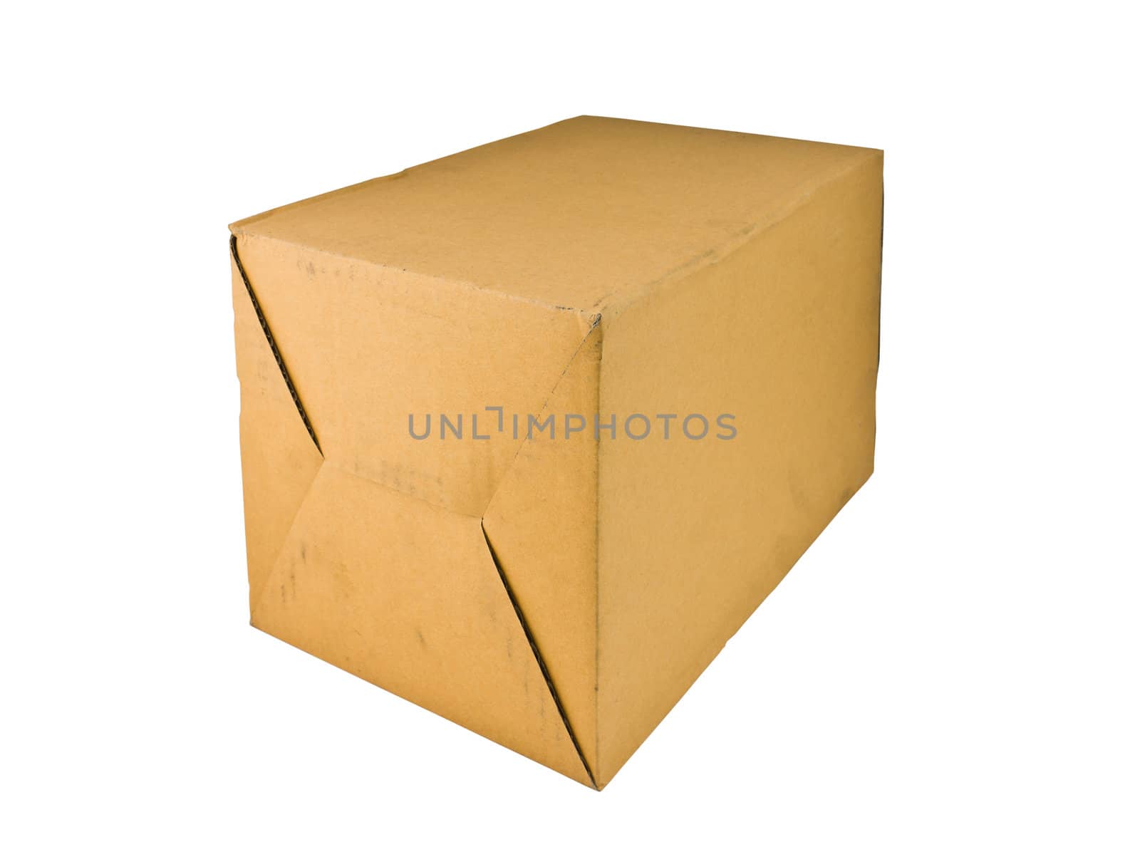 Corrugated brown box isolate on white background