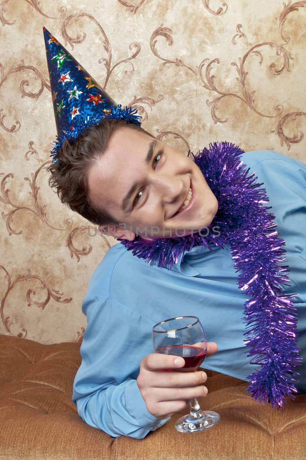 Young couple celebrates Christmas