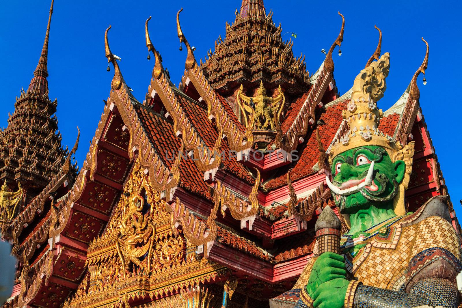 Thai Buddha in thai temple, South of Thailand