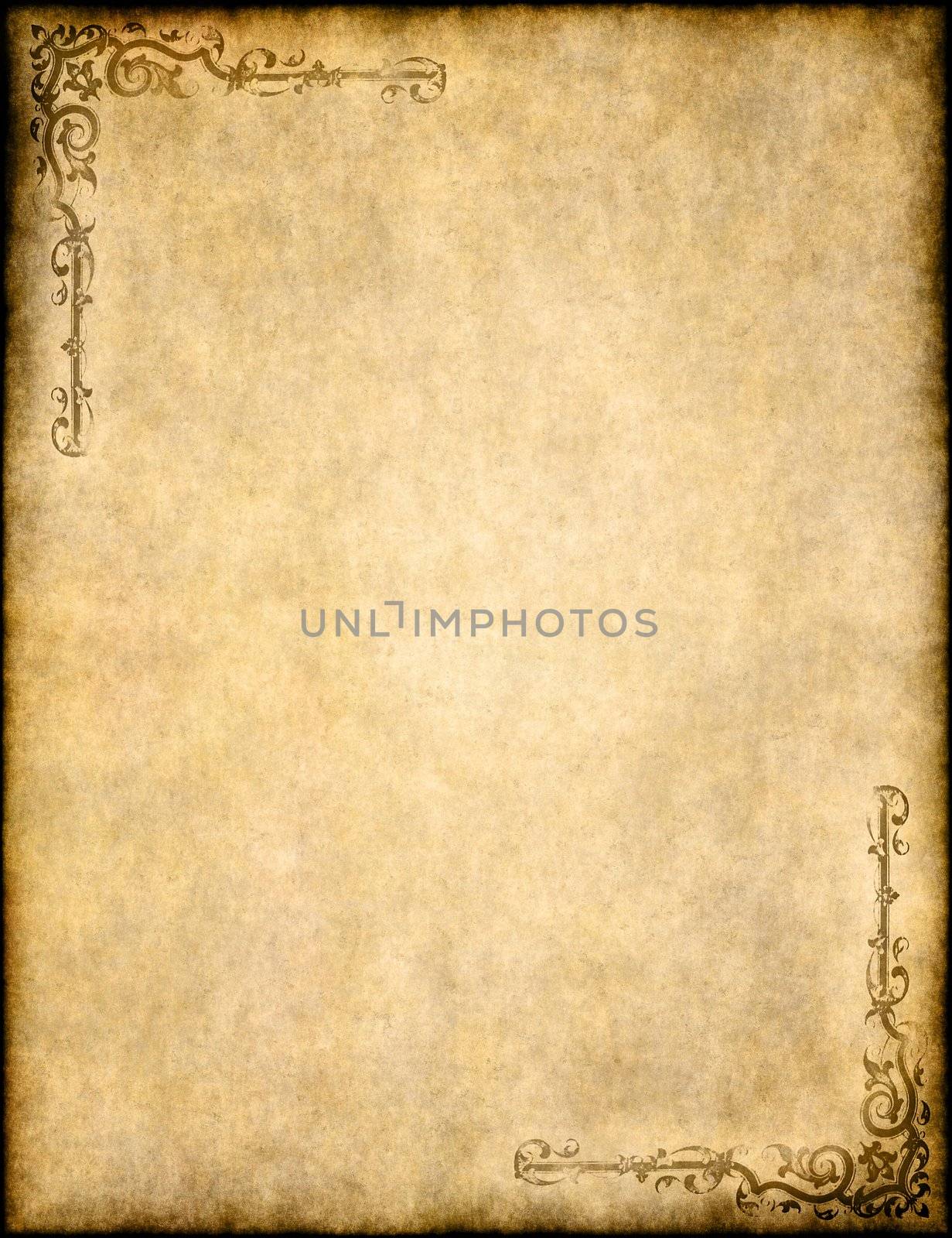  old parchment paper texture with ornate design by clearviewstock