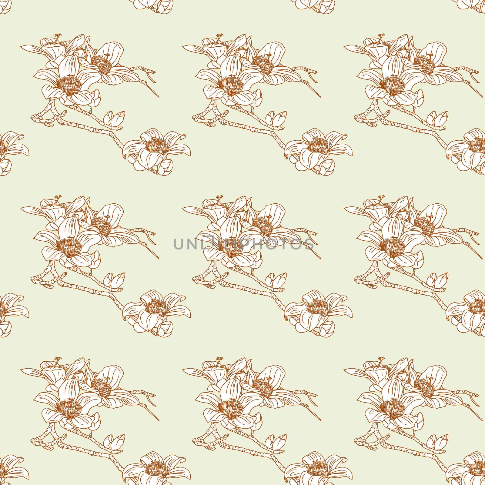 Seamless wallpaper with orchid flowers