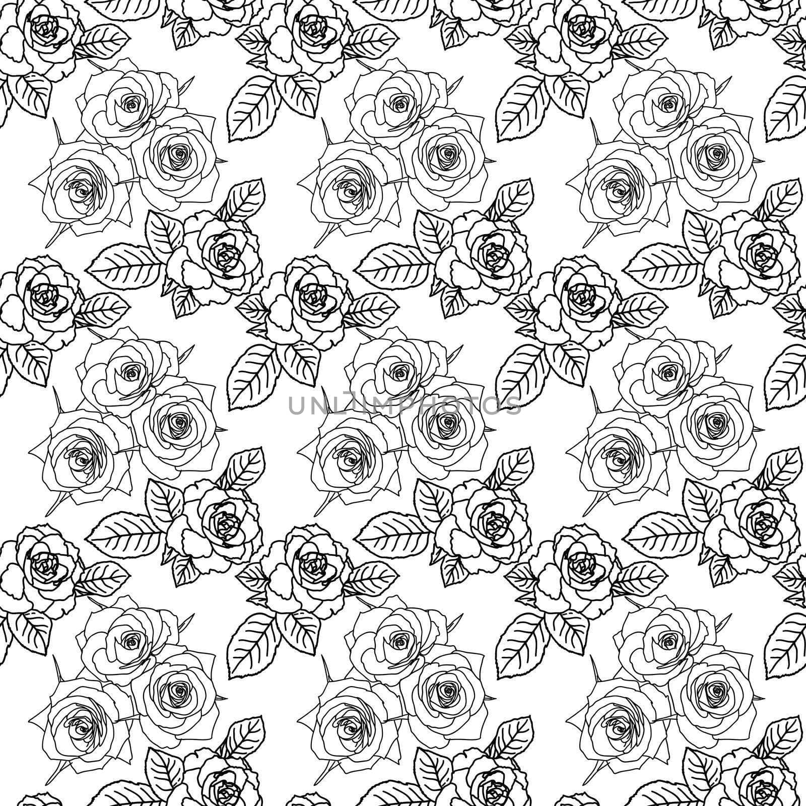 Seamless wallpaper with rose flowers