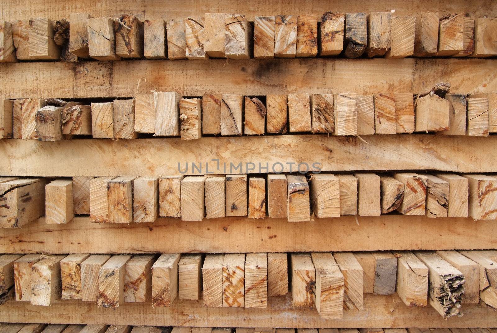 A pile of cut wood for construction ( texture, background, pattren)