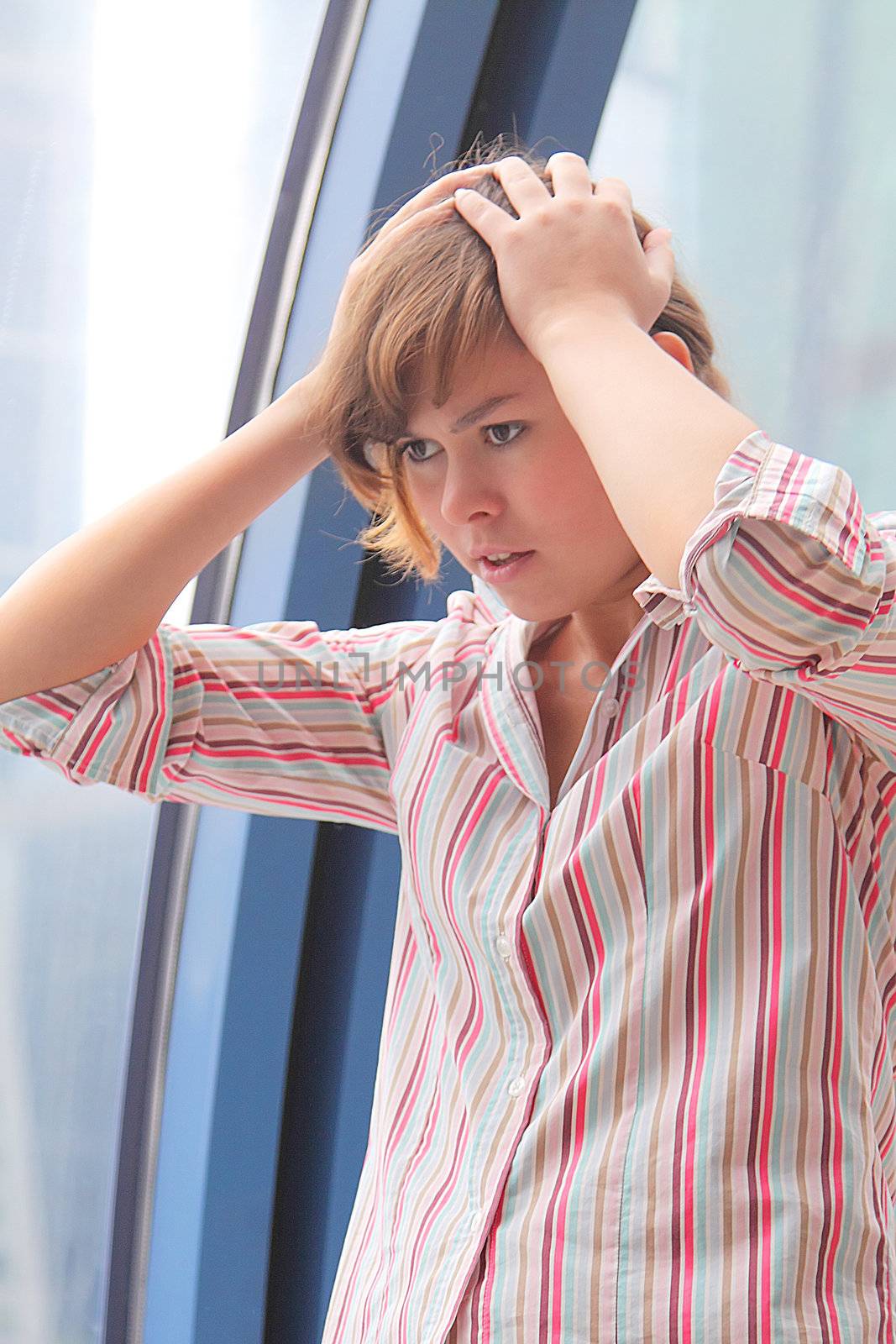 Panic and stress at the business woman