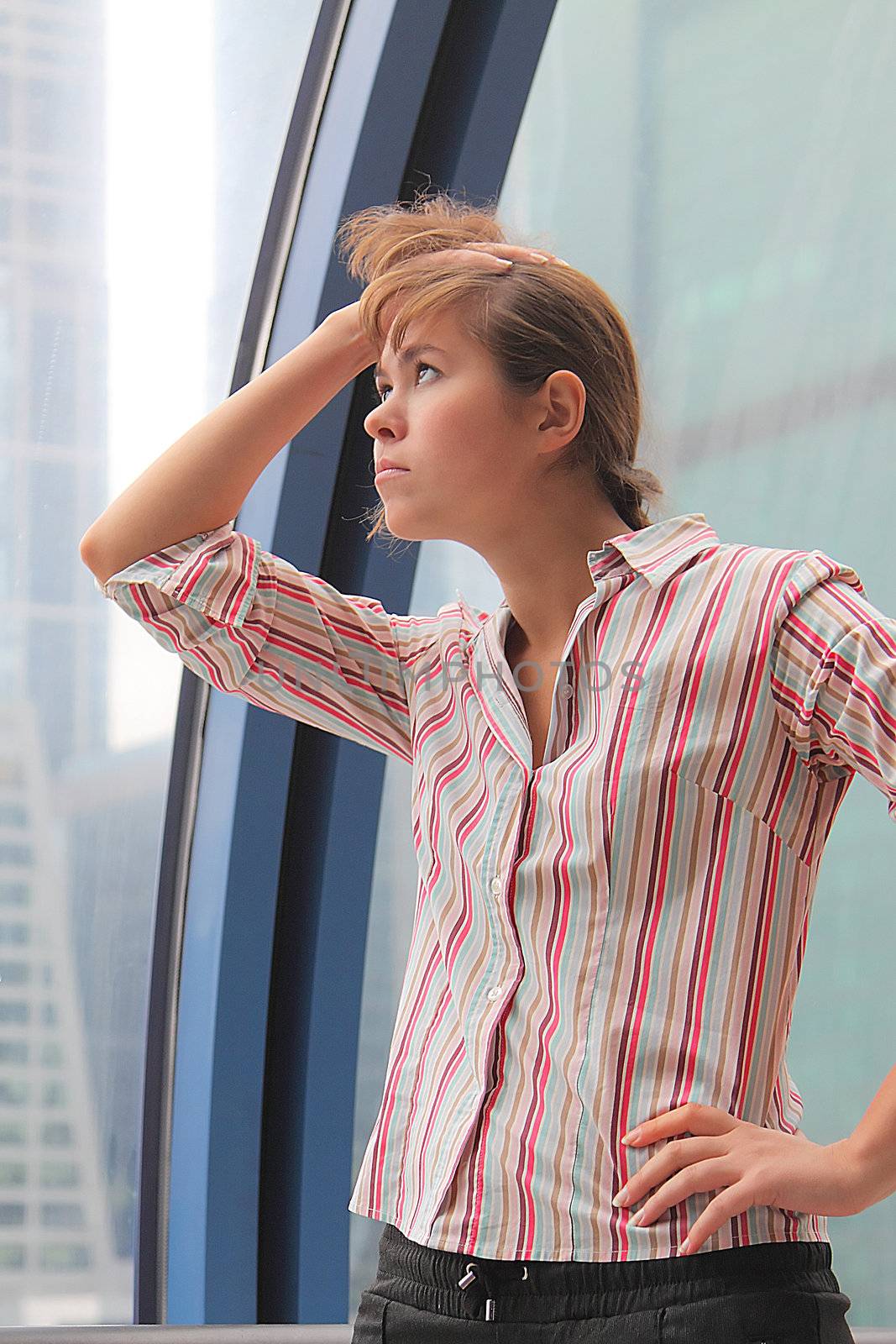 Panic and stress at the business woman