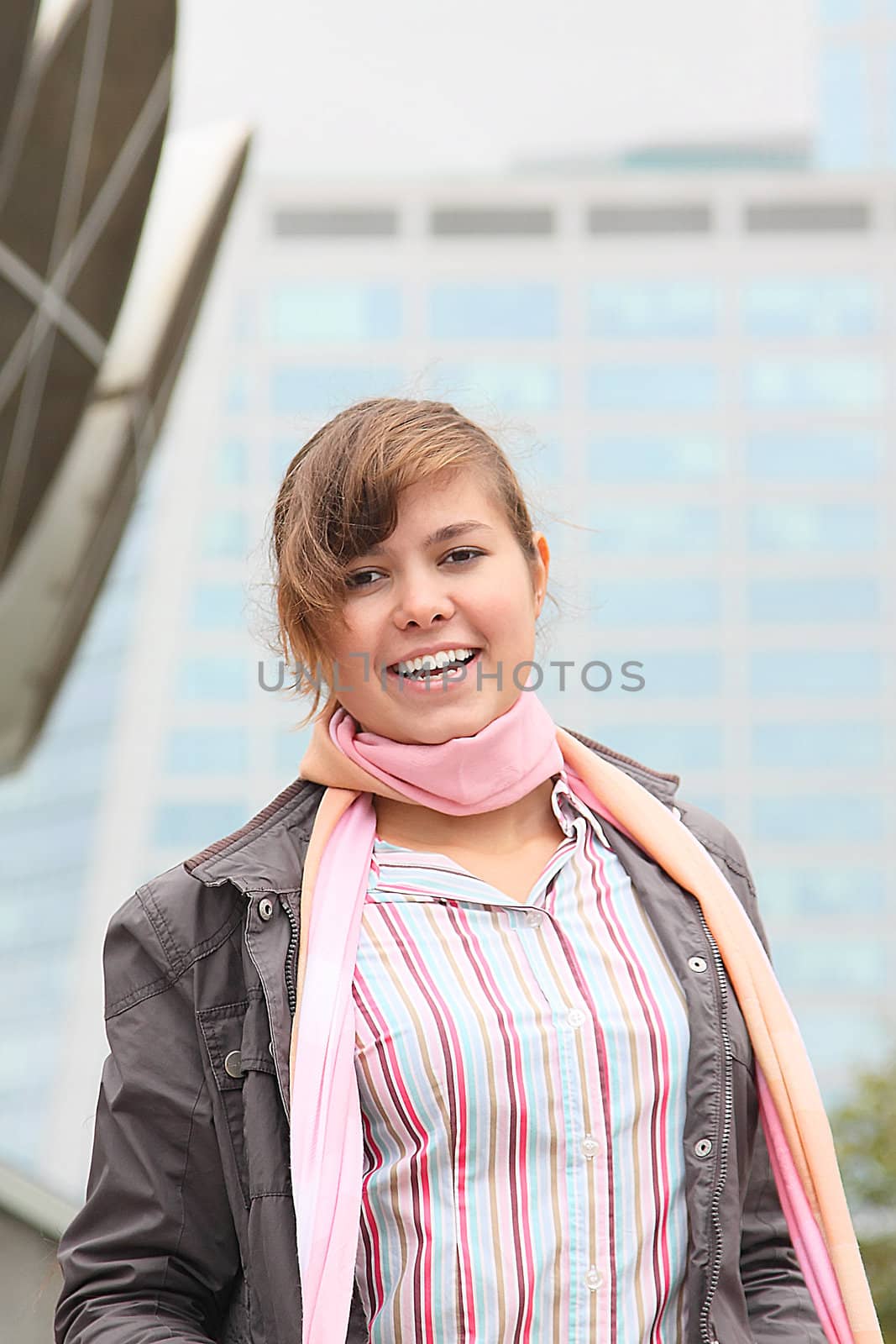 Portrait of the beautiful and young business woman