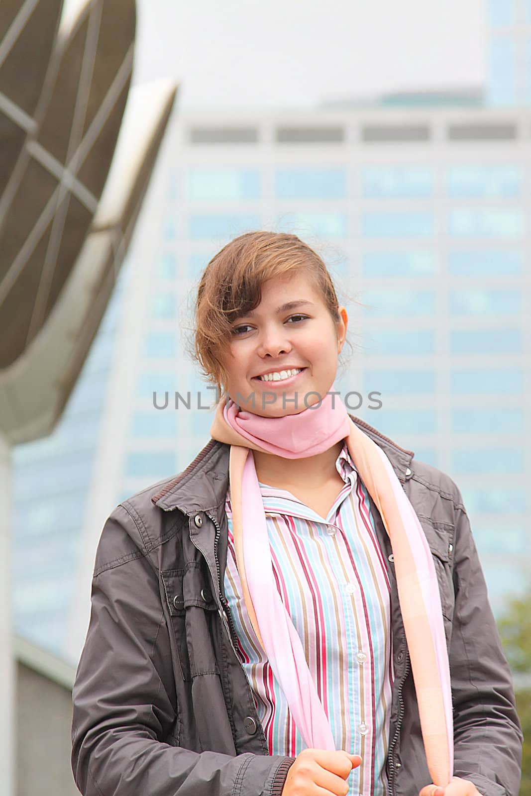 Portrait of the beautiful and young business woman