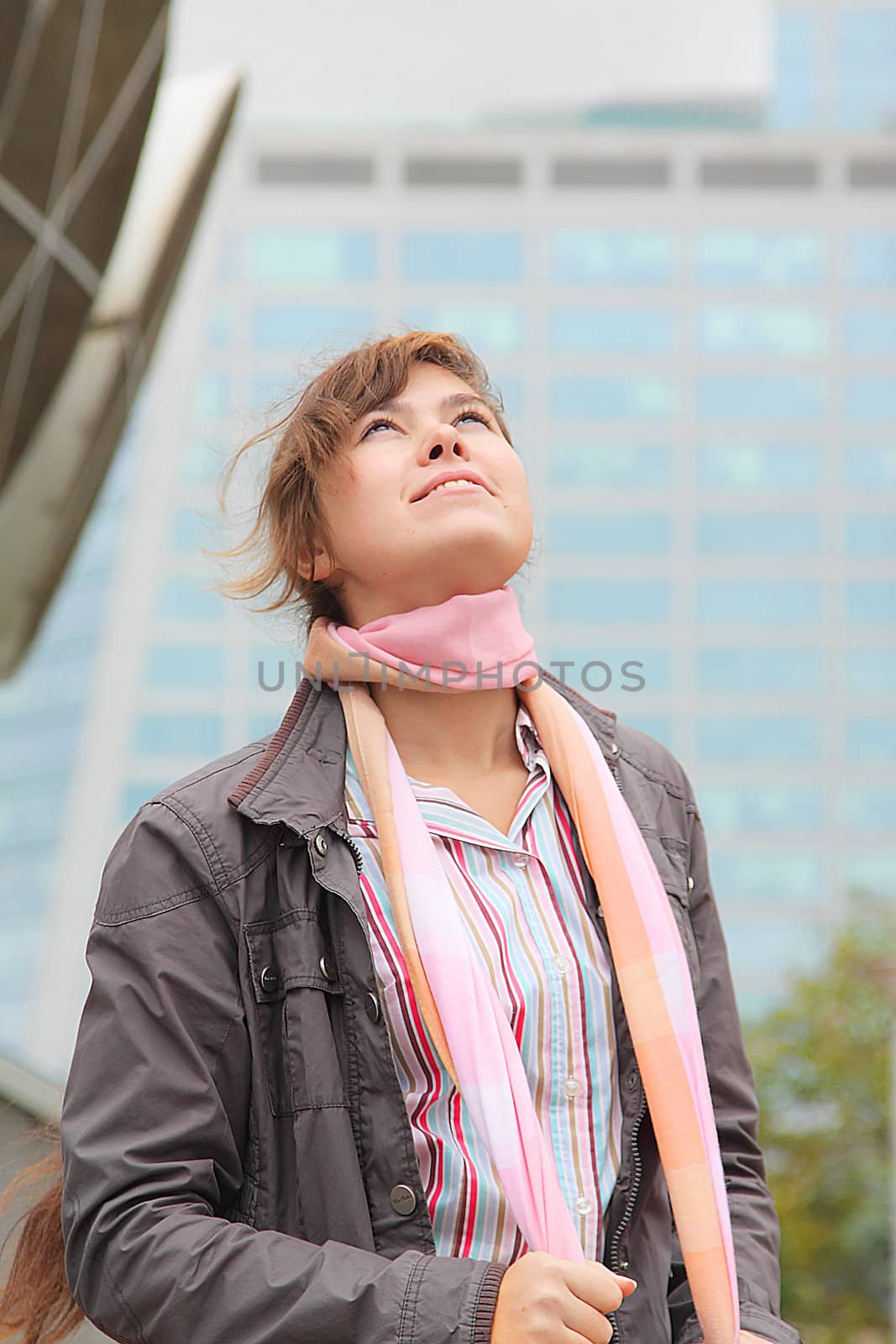 Portrait of the beautiful and young business woman