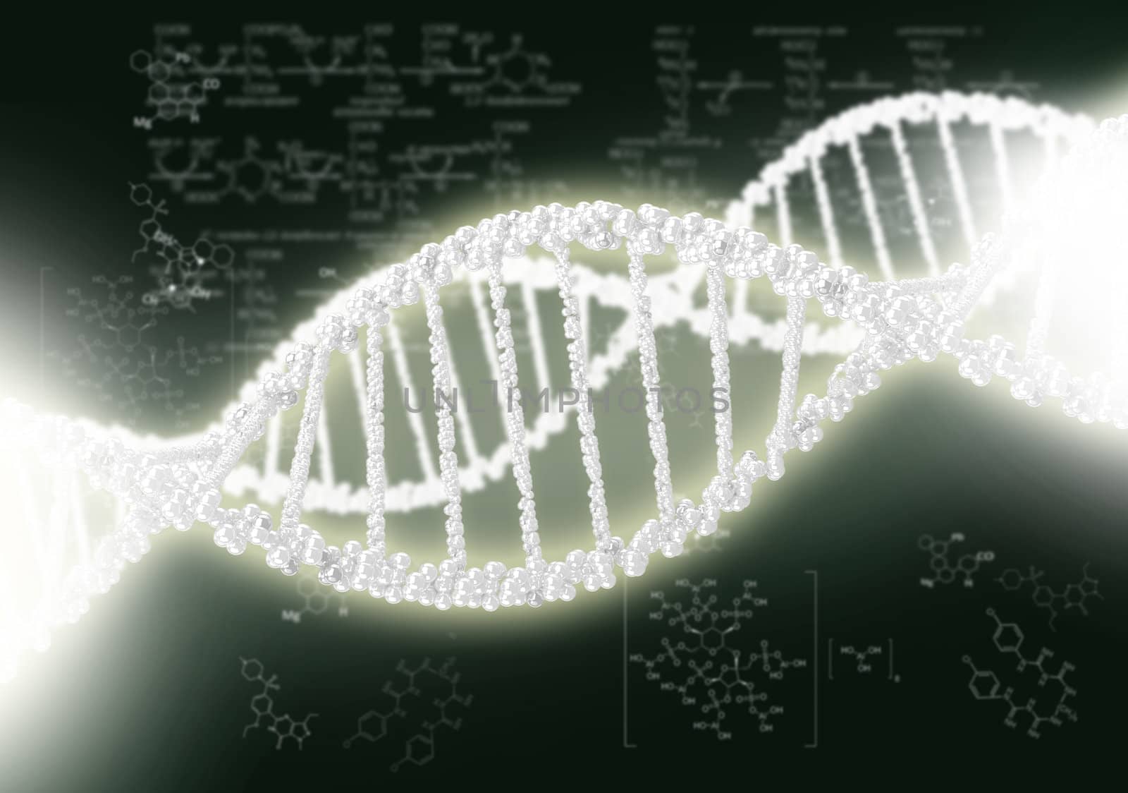 DNA helix against the colored background, scientific conceptual background