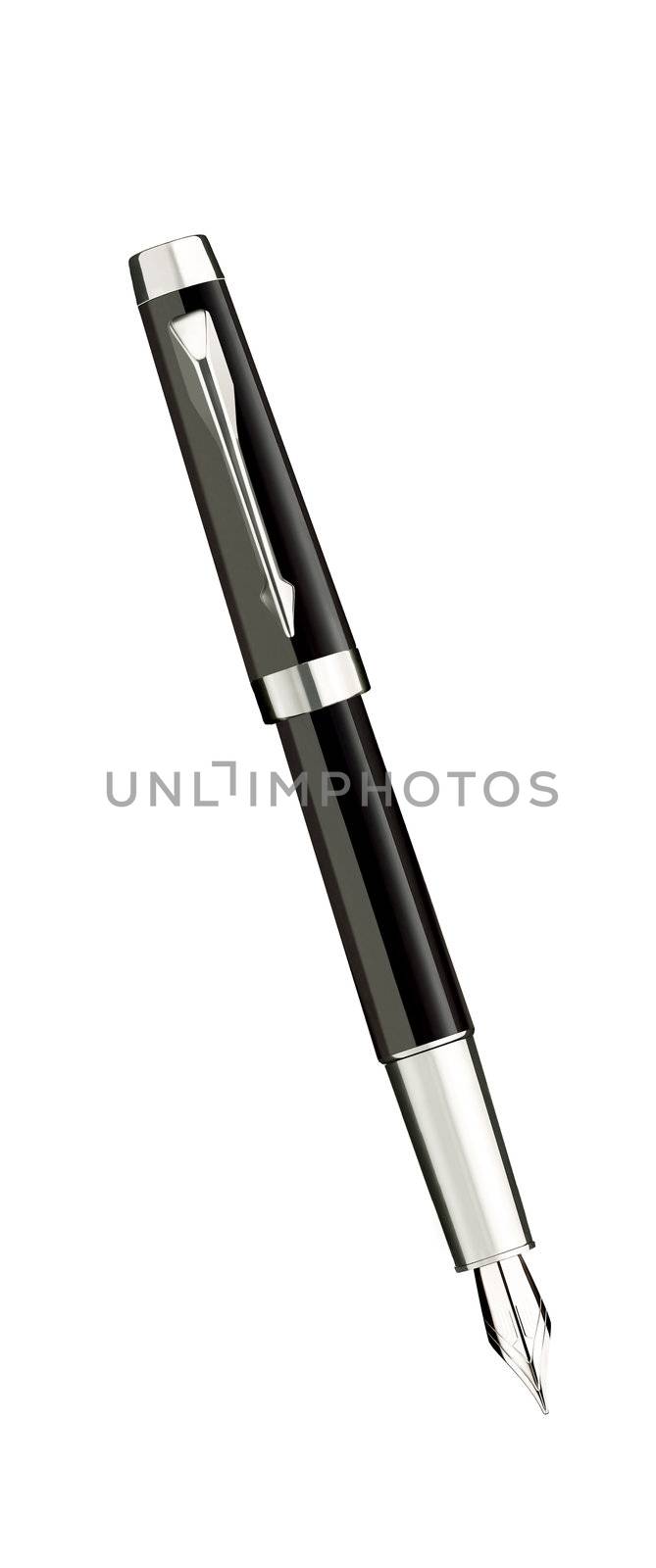 Fountain pen isolated on white background close up