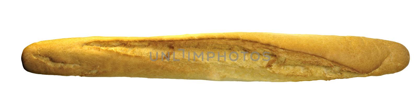 long loaf isolated on white background