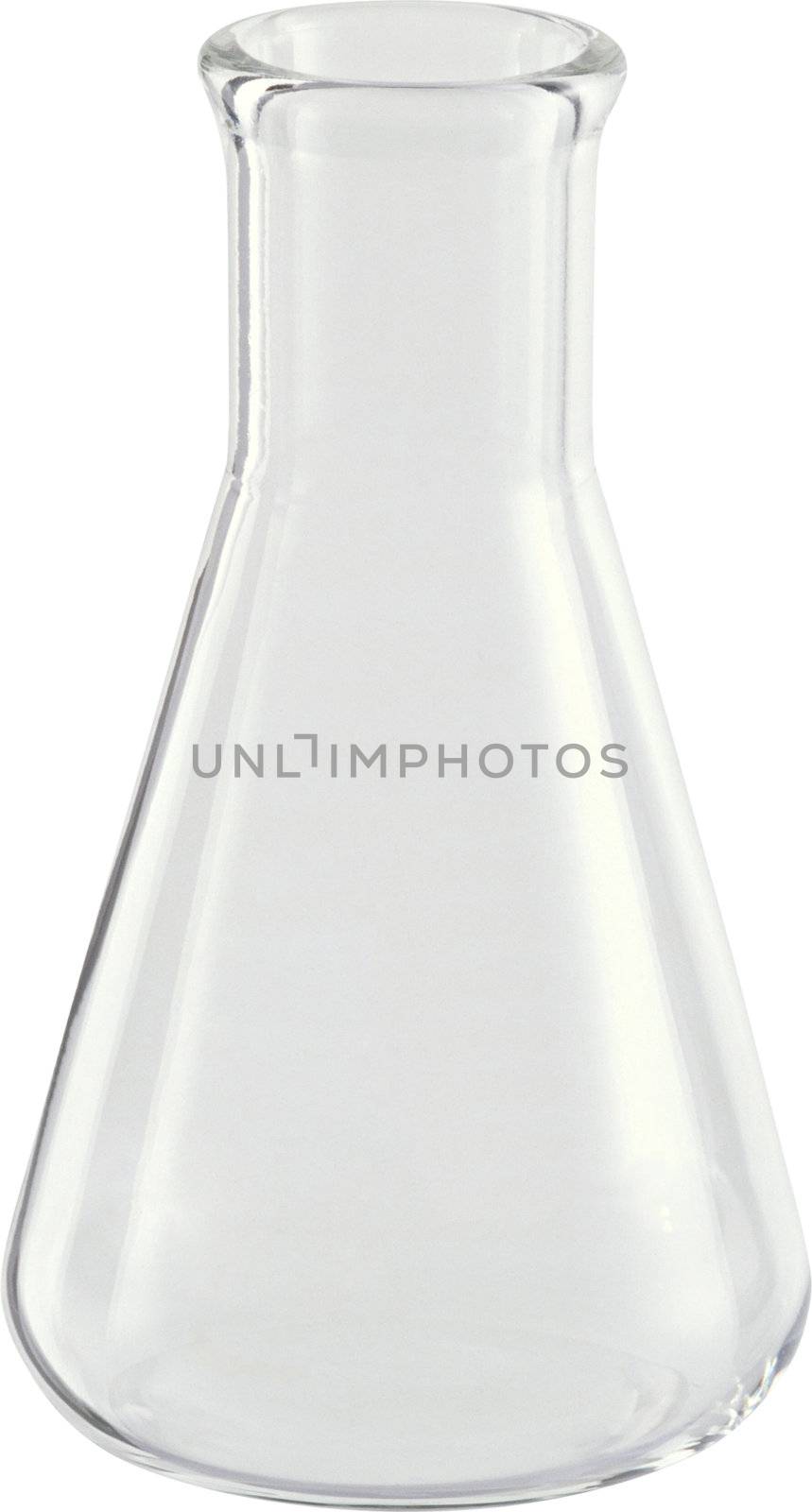 Test-tube isolated on white. Laboratory glassware close up