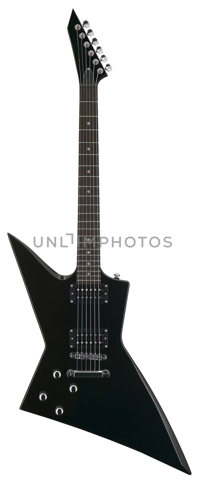 modern electric guitar isolated on white background