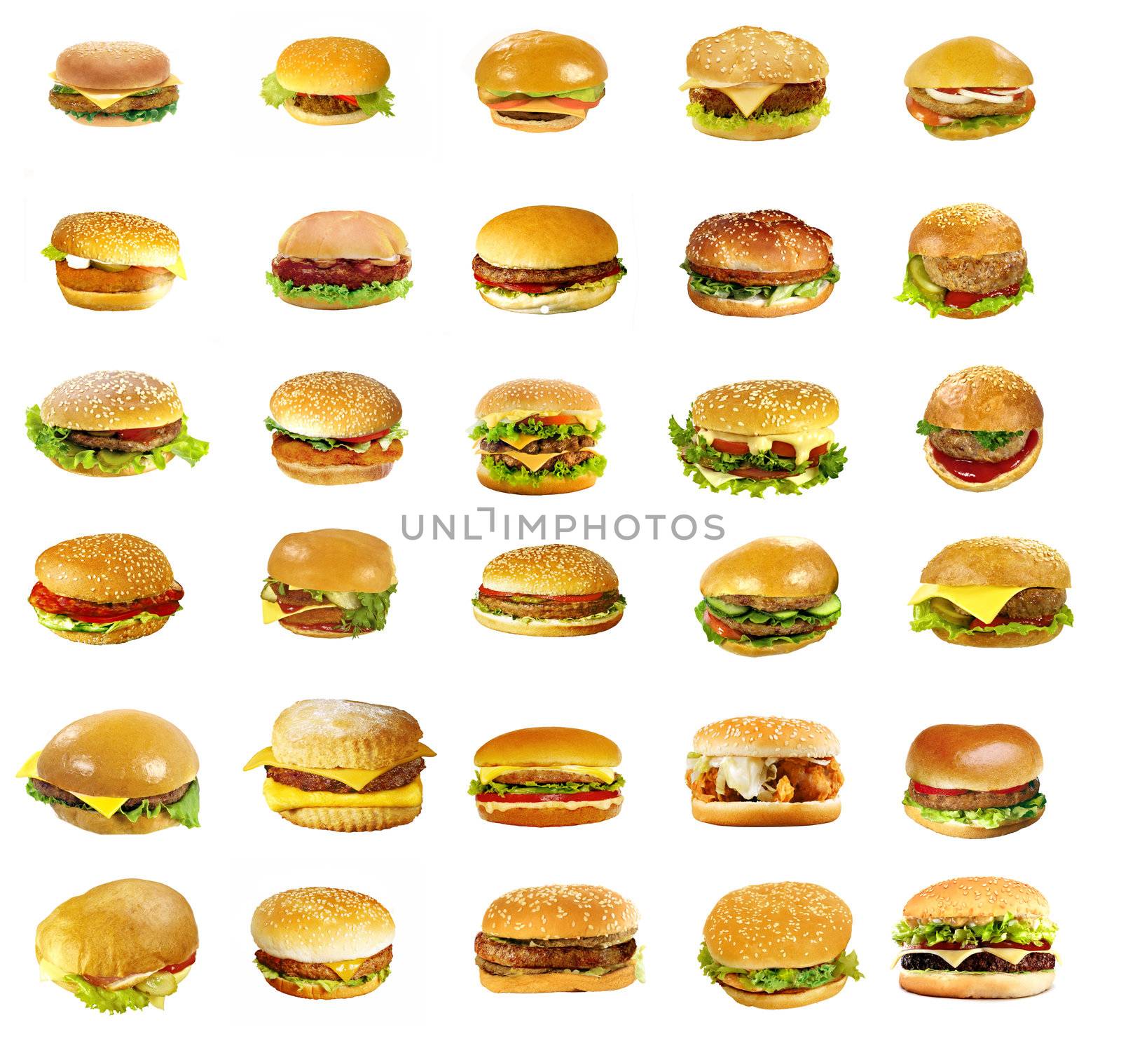 Hamburgers and cheeseburgers can be used as background