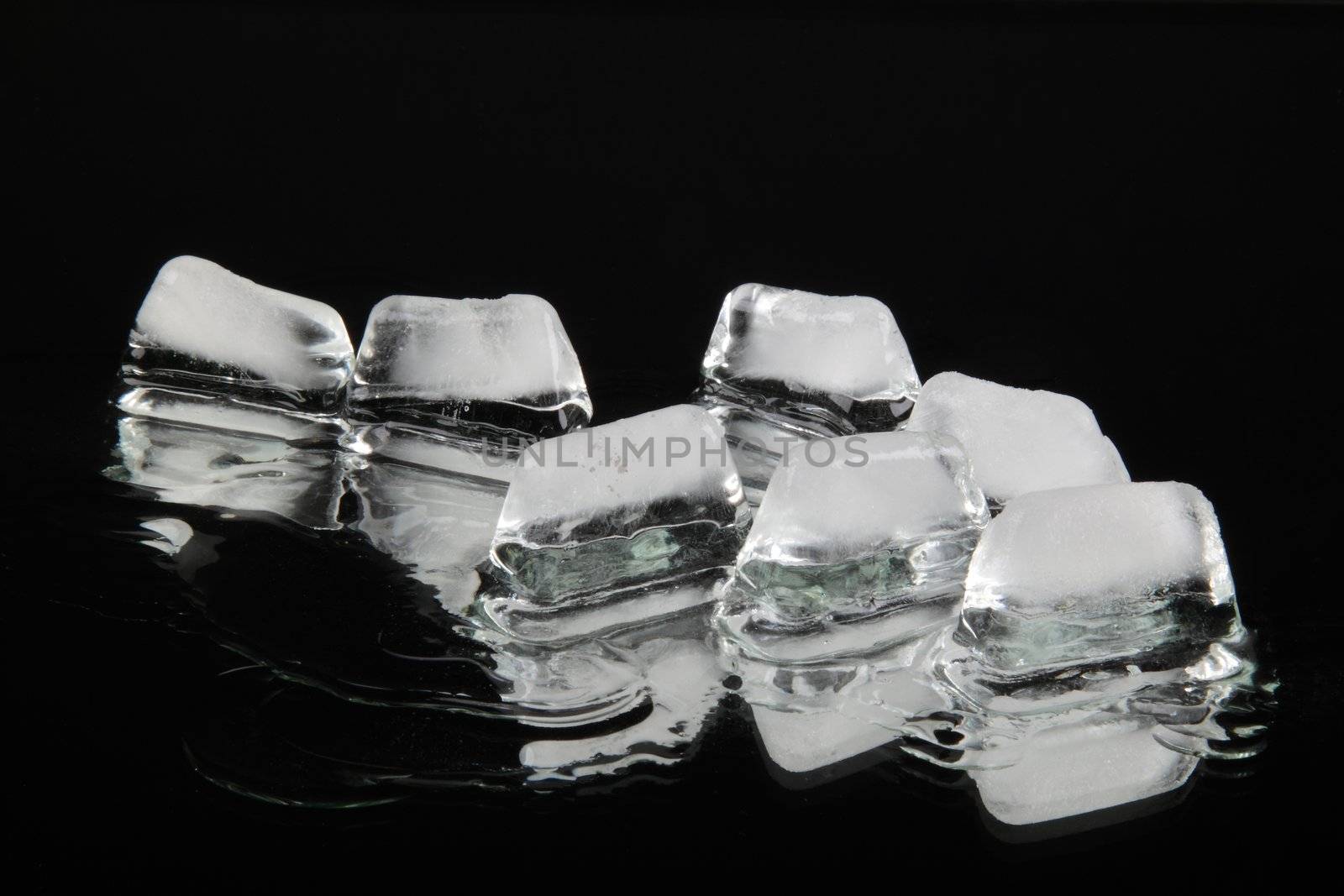 ice cubes isolated on black background